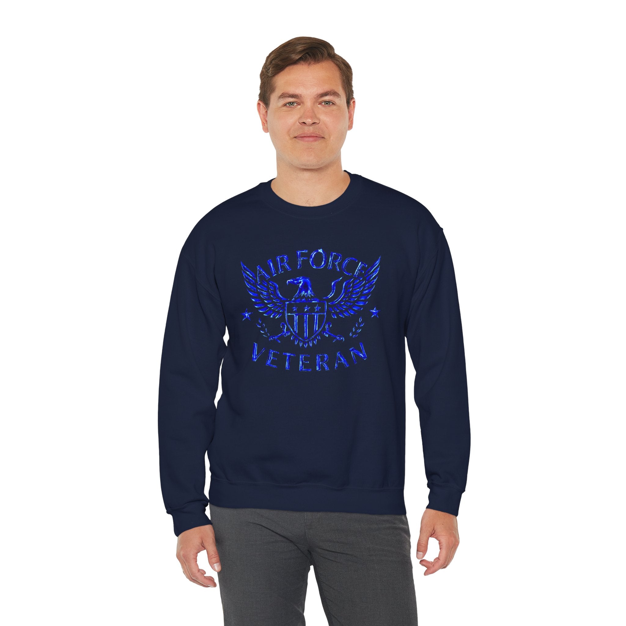 Air Force Veteran Crewneck Sweatshirt — Eagle Emblem Military Pride