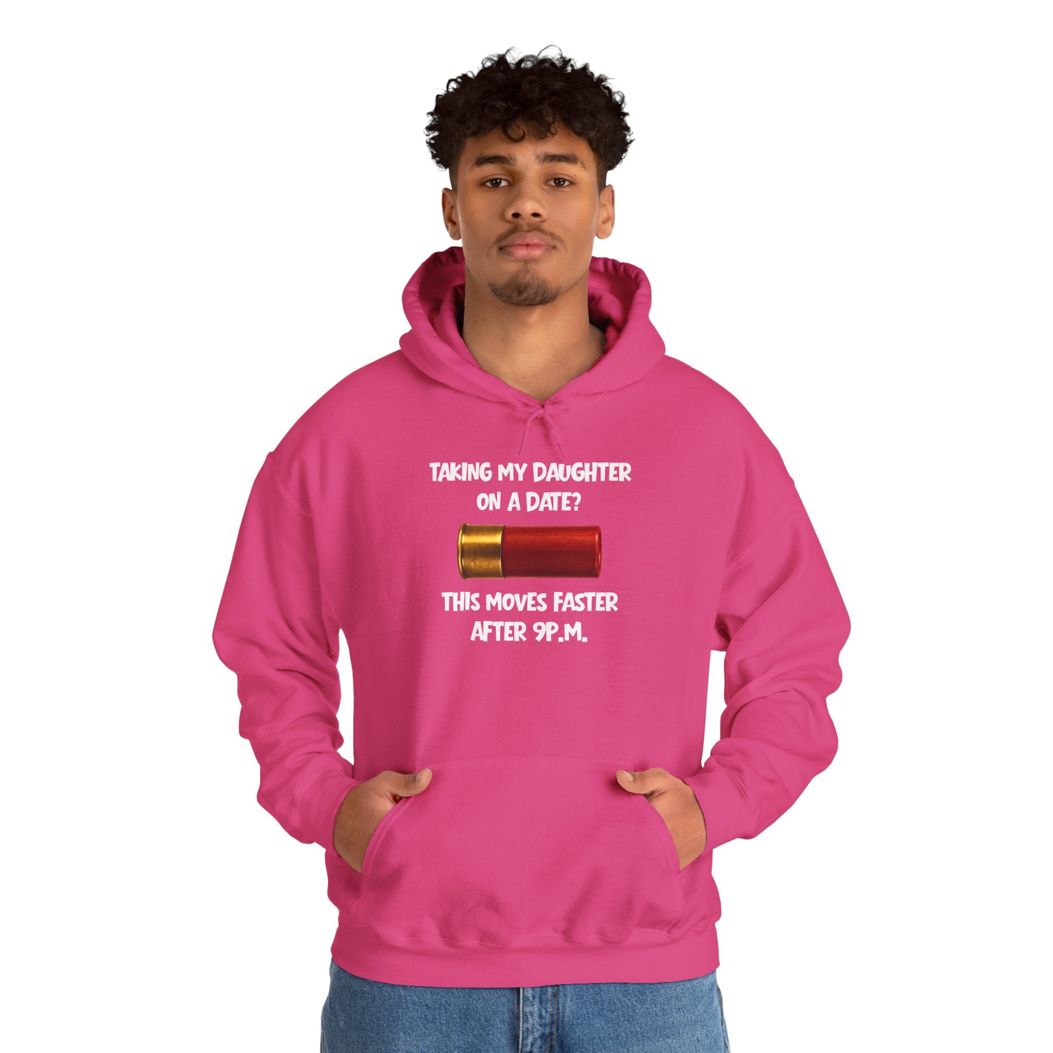 Dad Hoodie "Taking My Daughter On A Date? This Moves Faster After 9 P.M." – Funny Father-Daughter Dad Gift