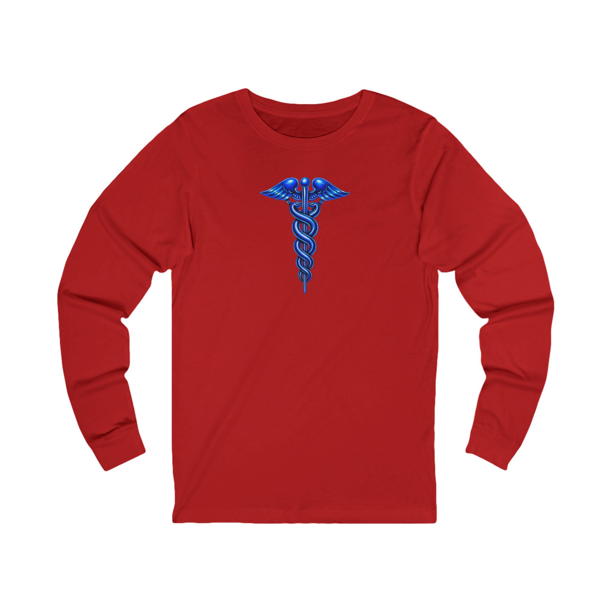 Healthcare Spine Front & Back Long Sleeve Tee — Medical Professional Shirt