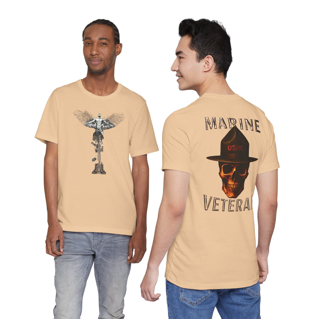 Marine Veteran T-Shirt — USMC Skull Drill Instructor Design