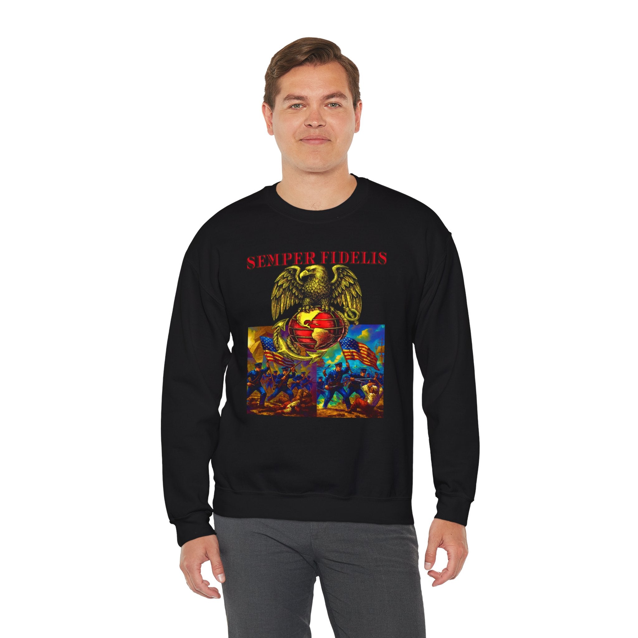Semper Fidelis Eagle Crewneck Sweatshirt – USMC Marine Corps Graphic Pullover