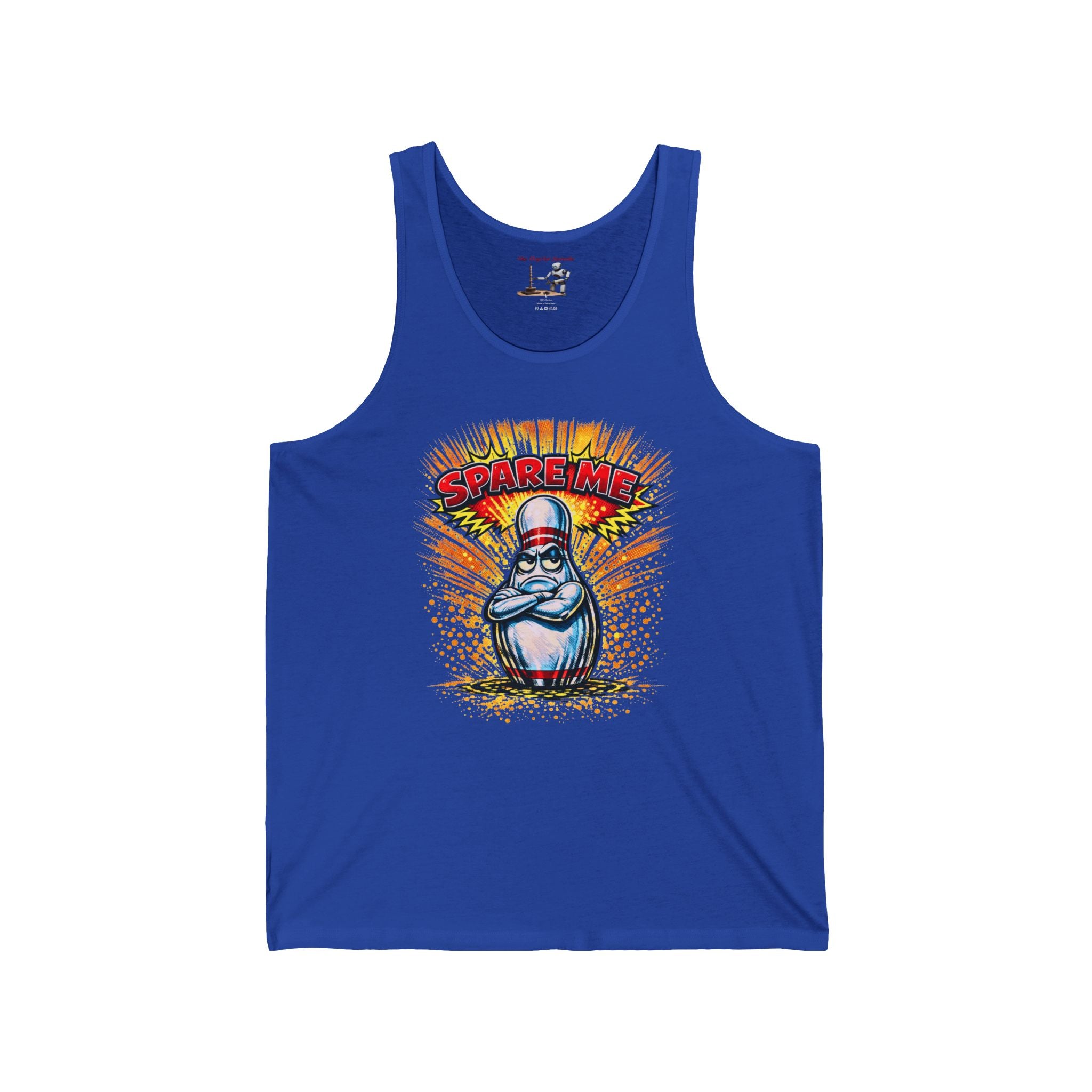 Supreme Bowling Pin Tank Top — Retro Cartoon "Spare Me" Graphic Tank