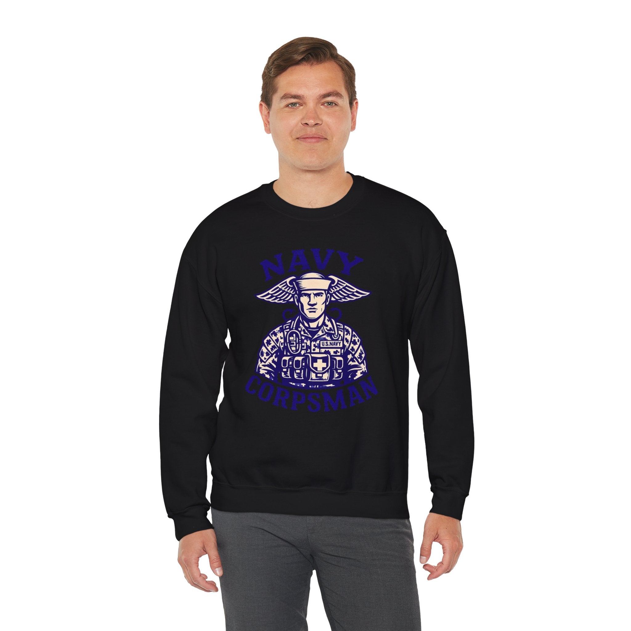Navy Corpsman Crewneck Sweatshirt — Military Medic Graphic Pullover