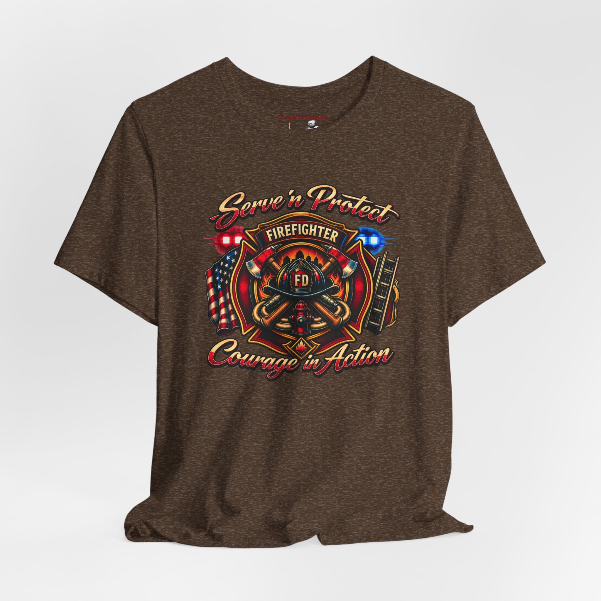 Firefighter T-Shirt — Serve n' Protect Courage in Action Tee