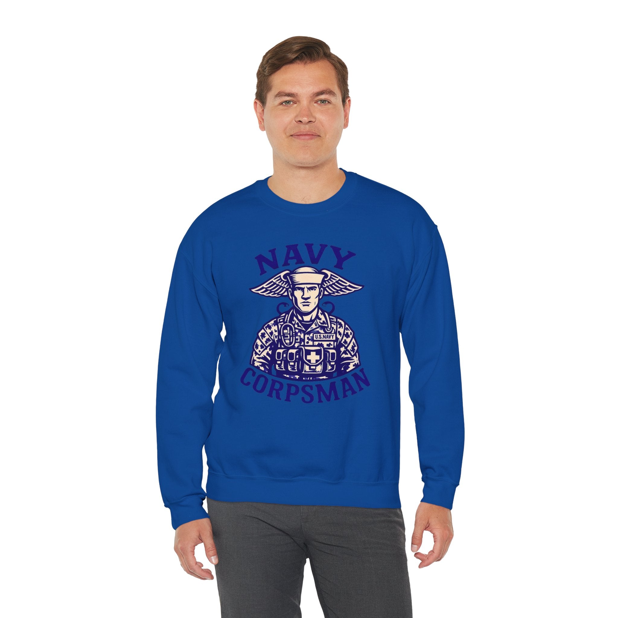 Navy Corpsman Crewneck Sweatshirt — Military Medic Graphic Pullover