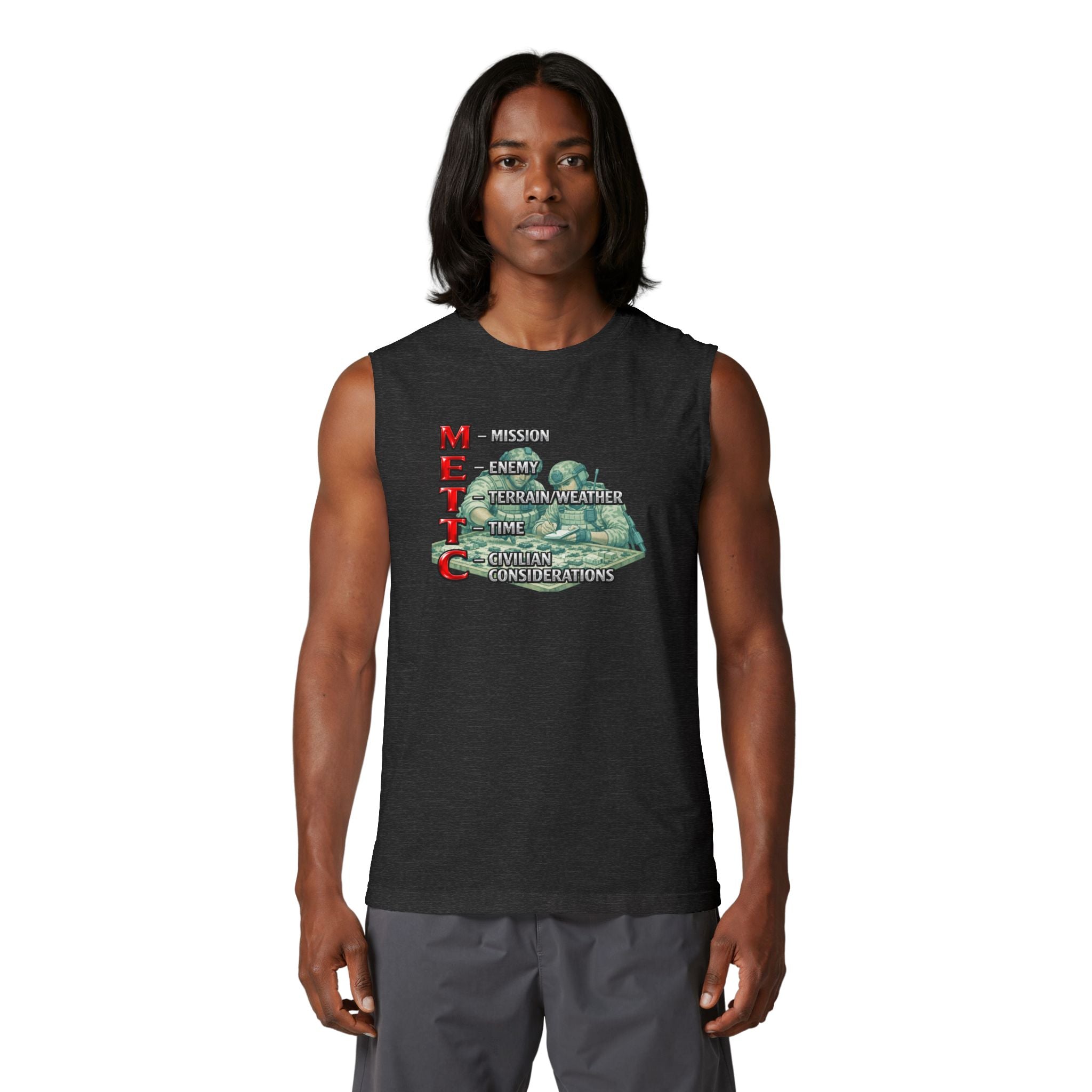 METT‑C Military Acronym Tank Top — Tactical Army Graphic Muscle Shirt