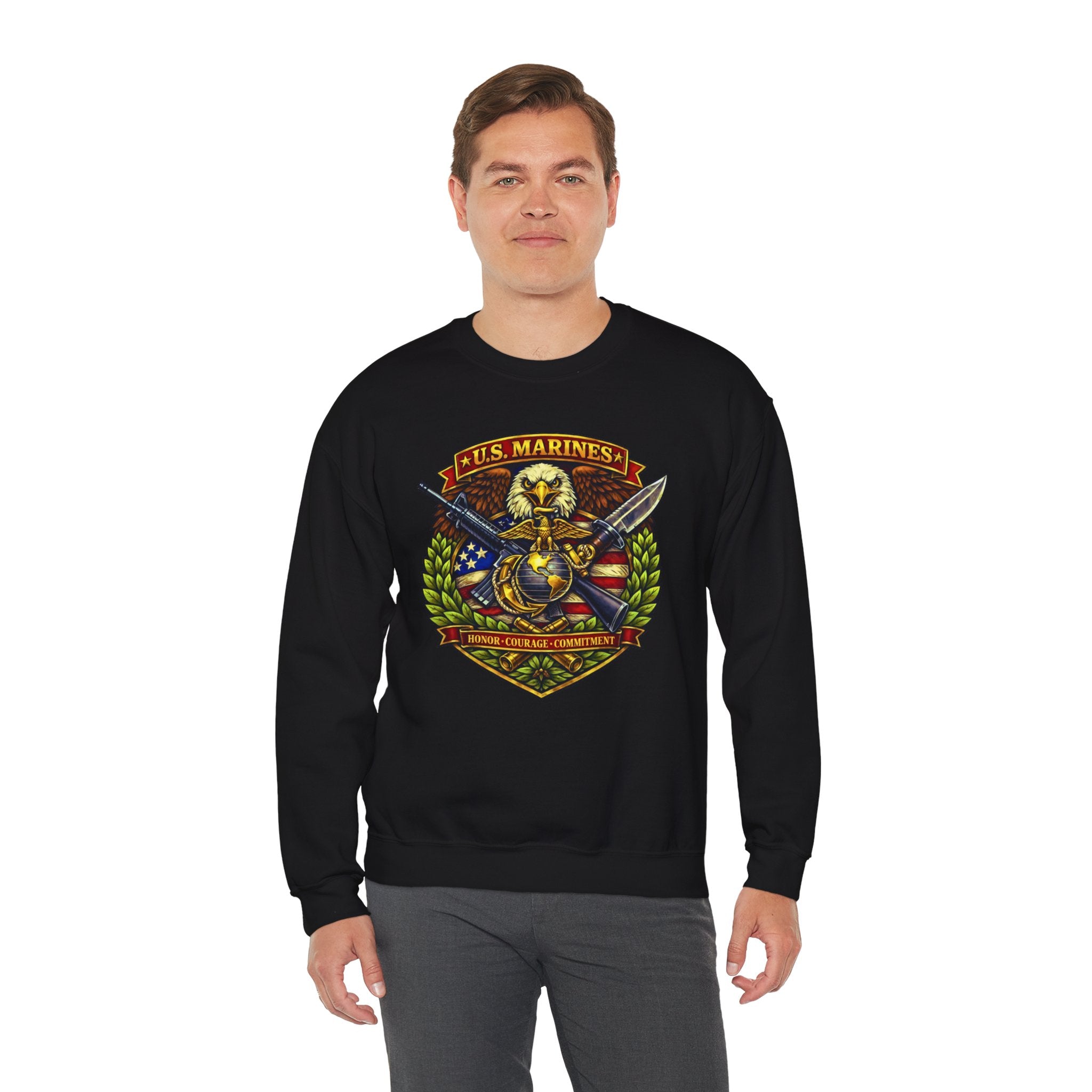 US Marines Honor, Courage, Commitment Crewneck Sweatshirt