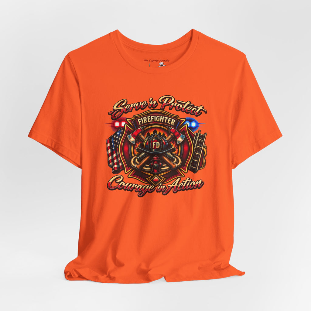 Firefighter “Service & Protect, Courage in Action” Graphic Tee