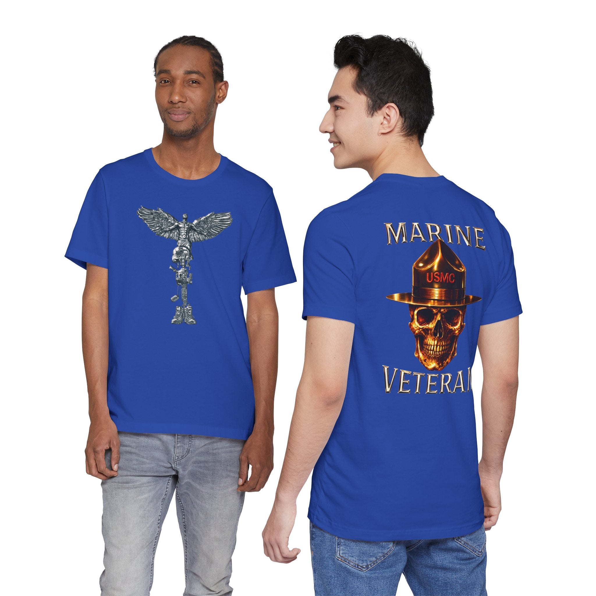 Marine Veteran T‑Shirt — USMC Skull Drill Instructor Graphic Tee