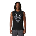 Cheeky Grin Muscle Tank — Smirking Face Graphic Sleeveless Shirt