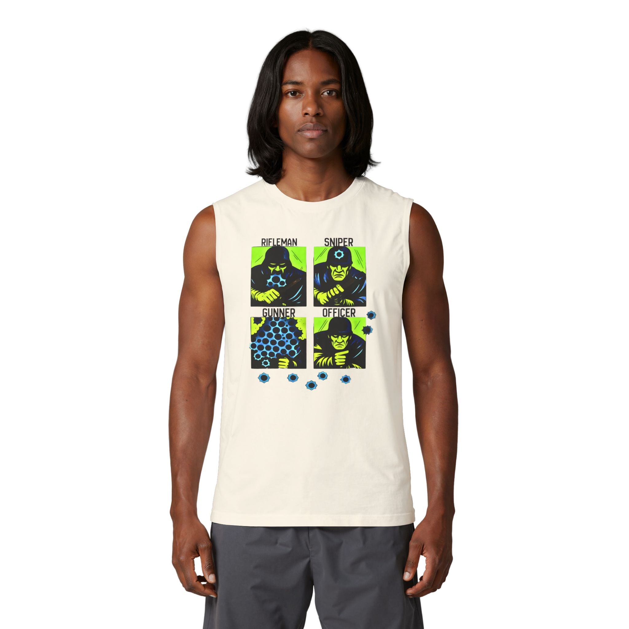 Shooting Range Muscle Tank — "Rifleman Sniper Gunner Officer" Graphic
