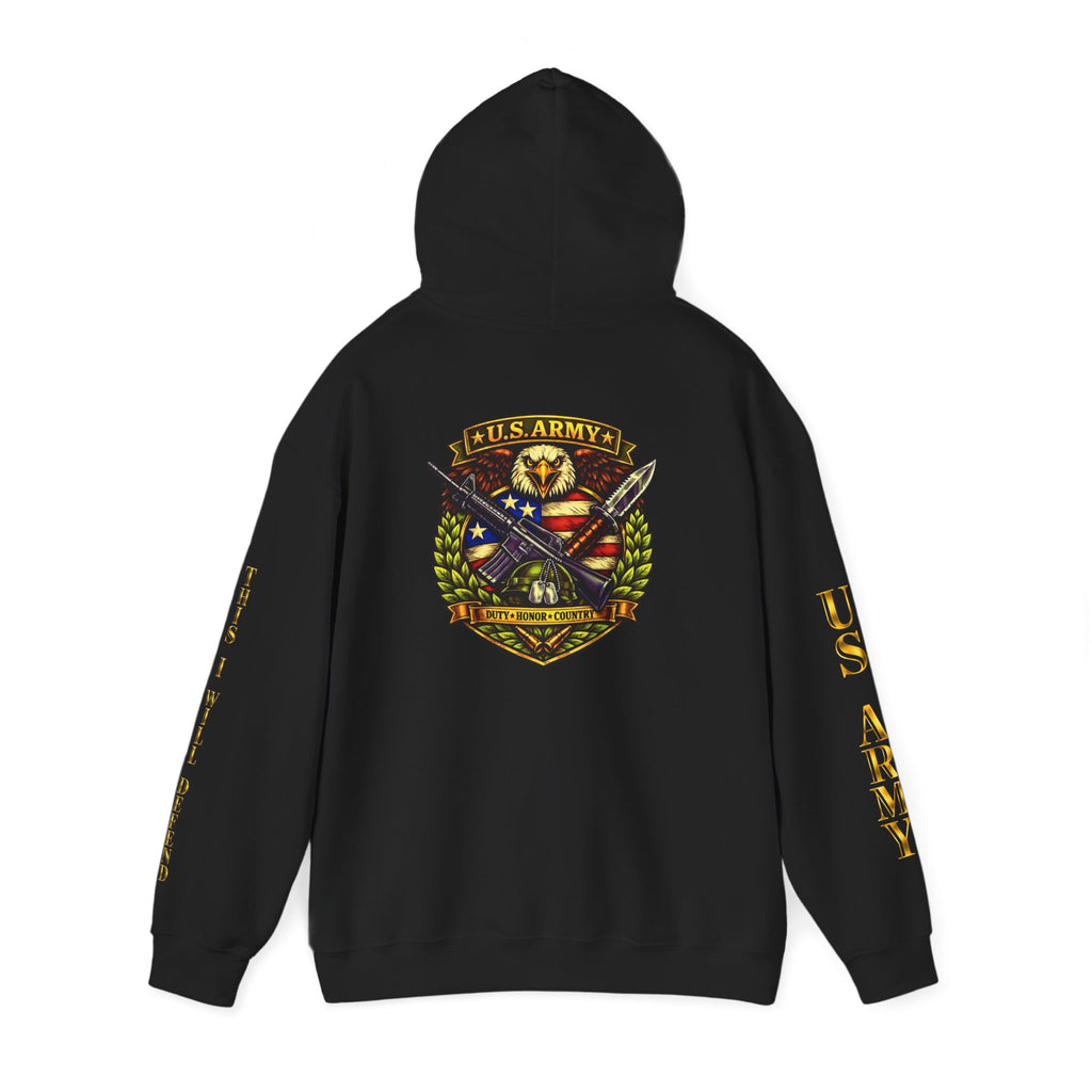 US Army Veteran Crest Hoodie — Military Emblem Sweatshirt