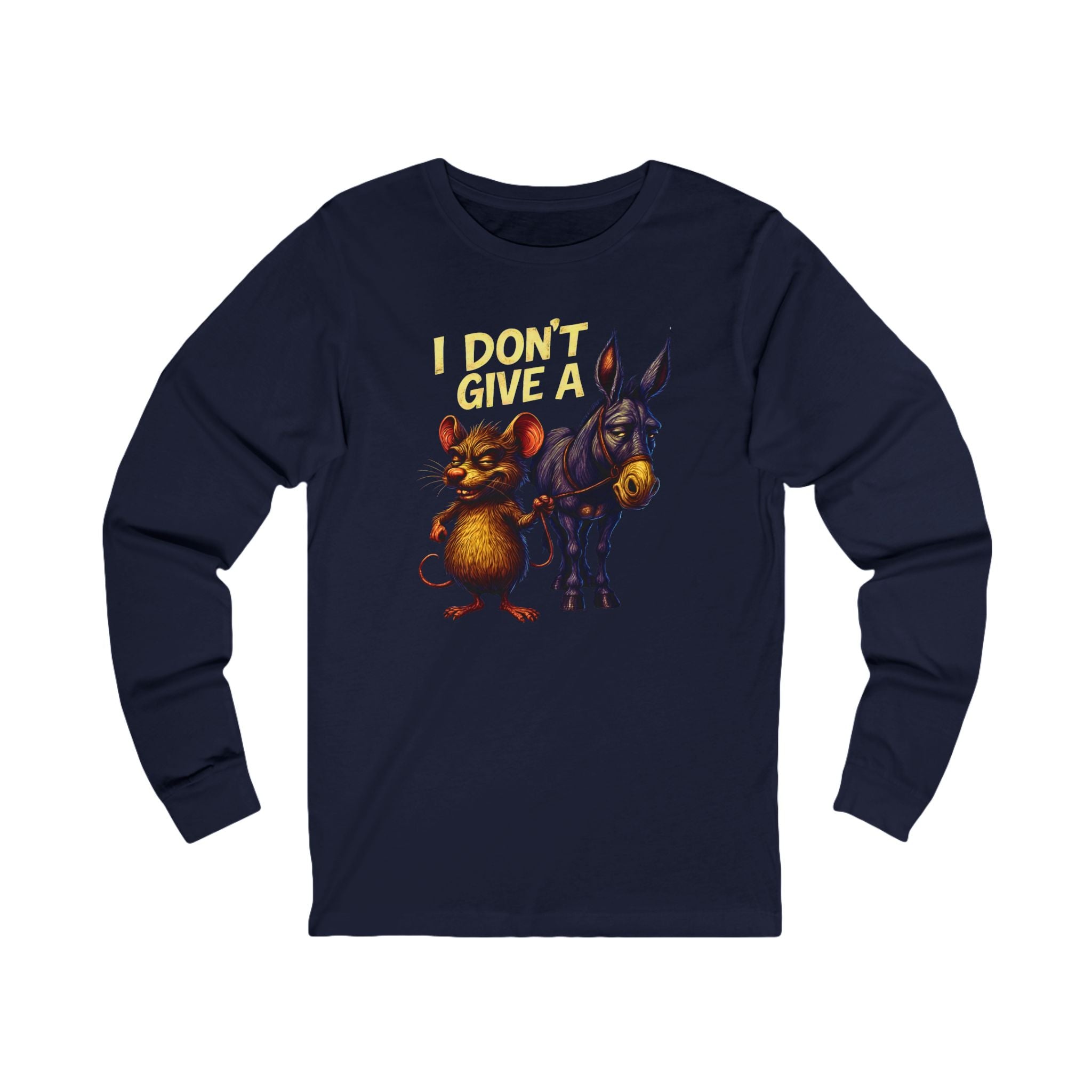 Funny Rat & Donkey Graphic Long Sleeve Tee