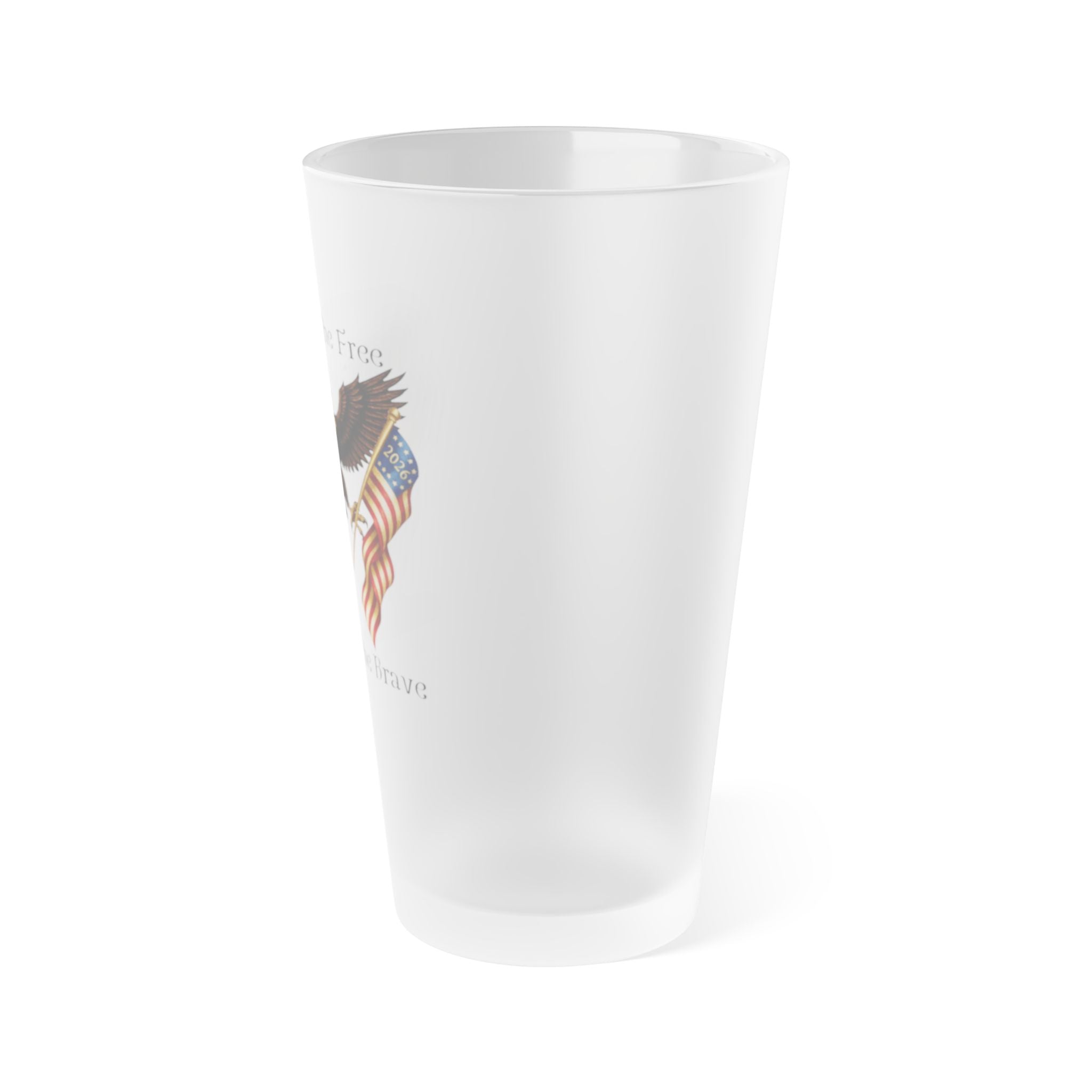 Land Of The Free Frosted Pint Glass – 16oz