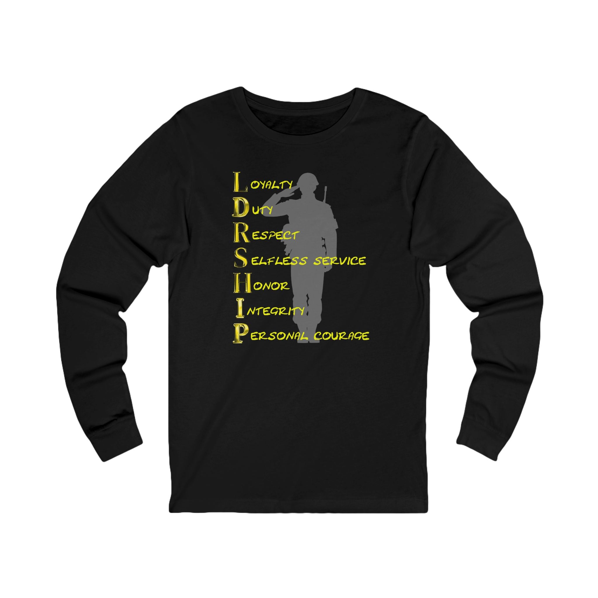 Leadership Salute Long Sleeve Tee — Military-Inspired Honor & Duty Shirt