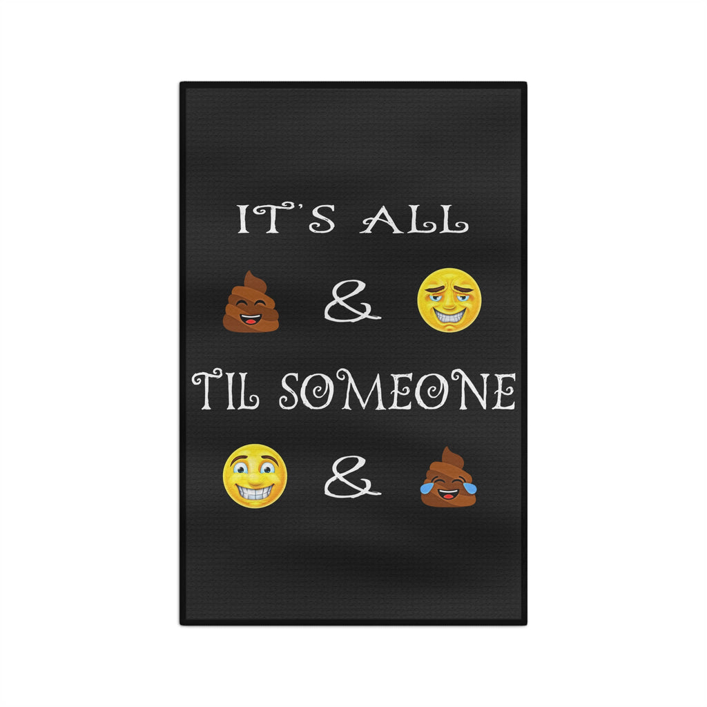 16'' × 25'' Funny Emoji Poop & Smile Microfiber Tea Towel