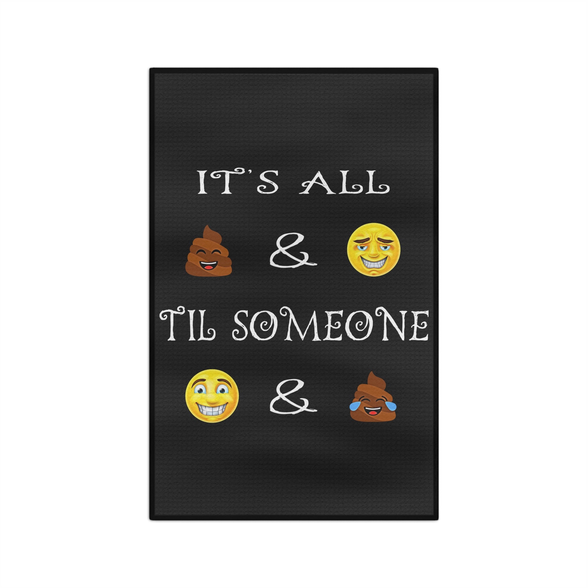 16'' × 25'' Funny Emoji Poop & Smile Microfiber Tea Towel