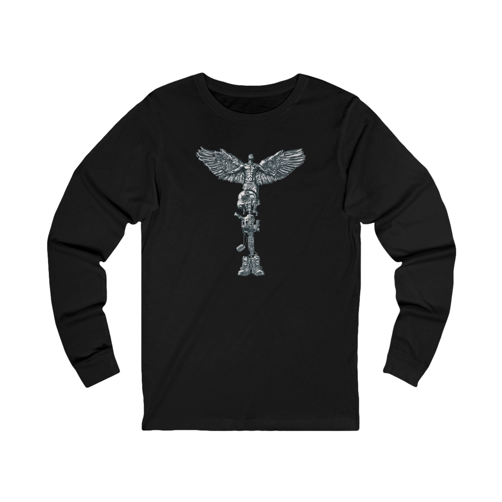 Fallen Soldier Cross Graphic Long Sleeve Tee