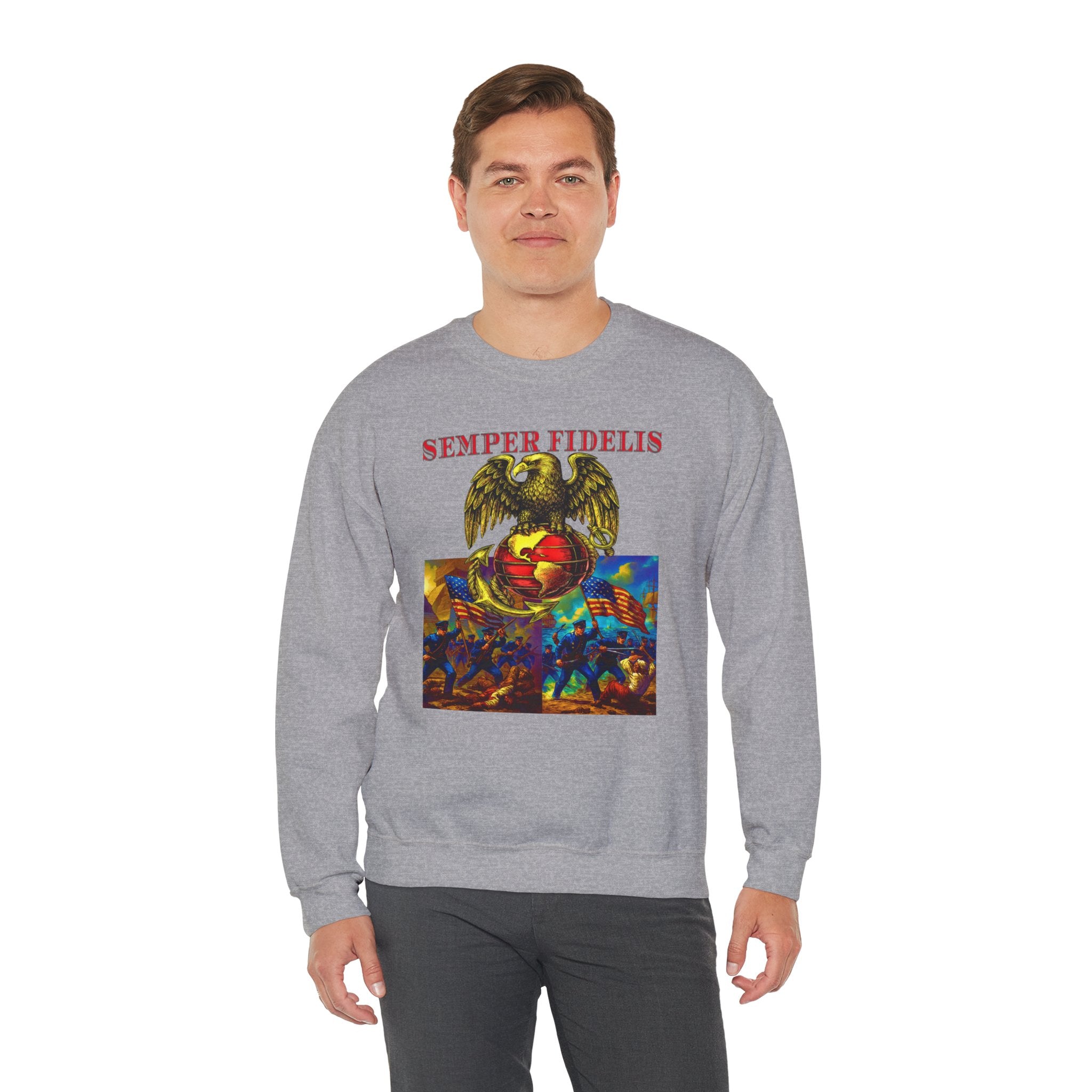 Semper Fidelis Eagle Crewneck Sweatshirt – USMC Marine Corps Graphic Pullover