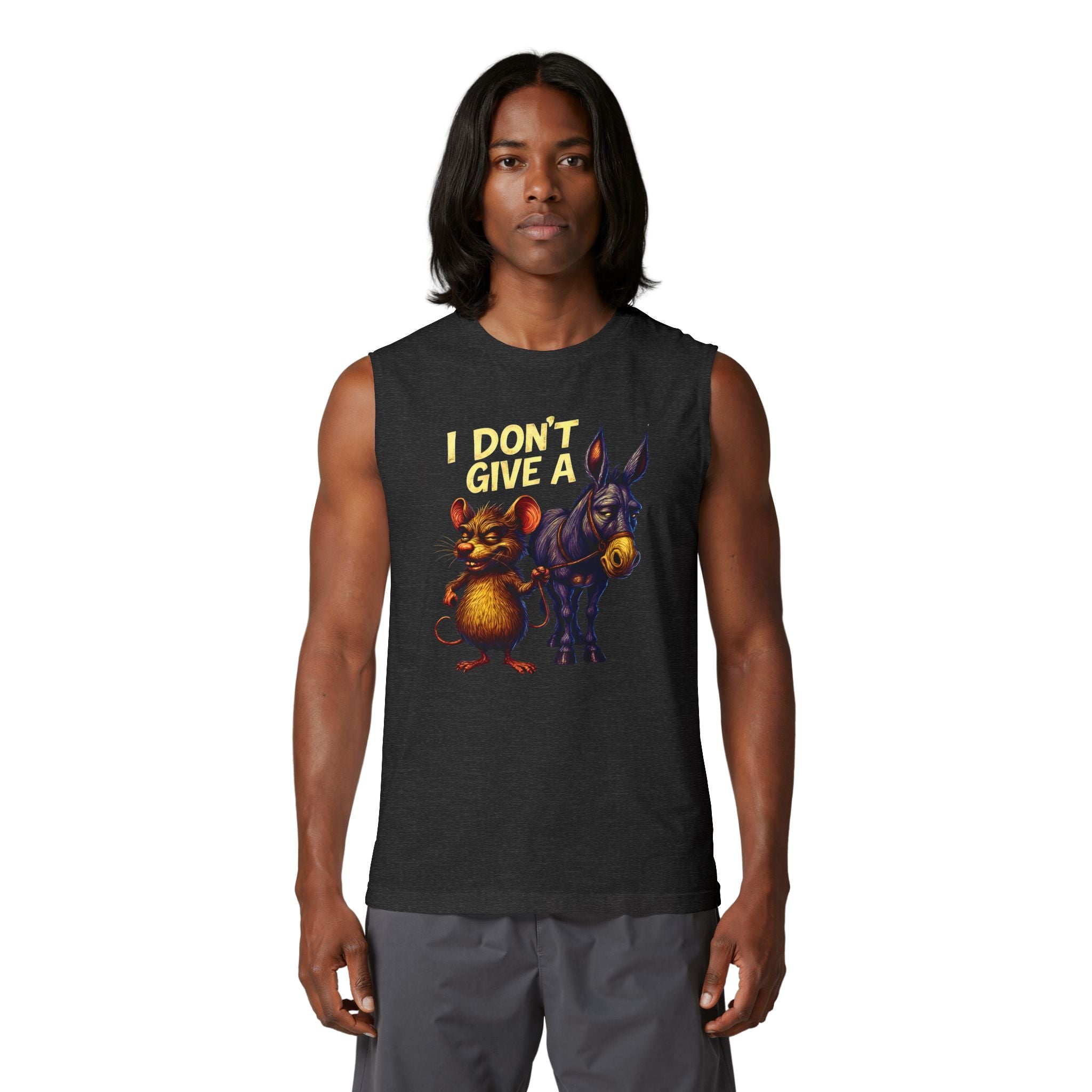 Muscle Tank — 'I Don't Give A' Rat & Donkey Vintage Graphic