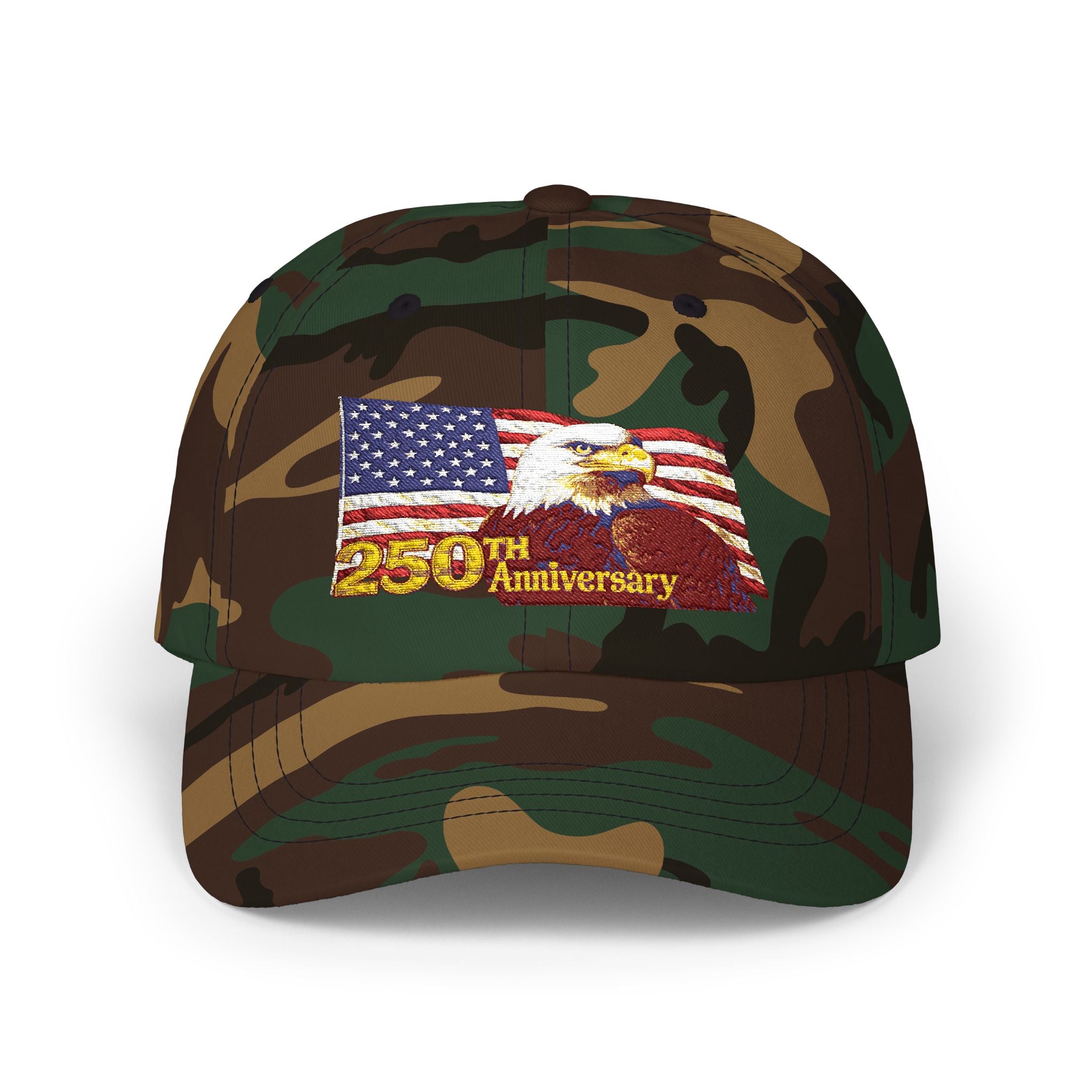 250th Anniversary American Flag Dad Cap — Patriotic Historic Commemorative Hat