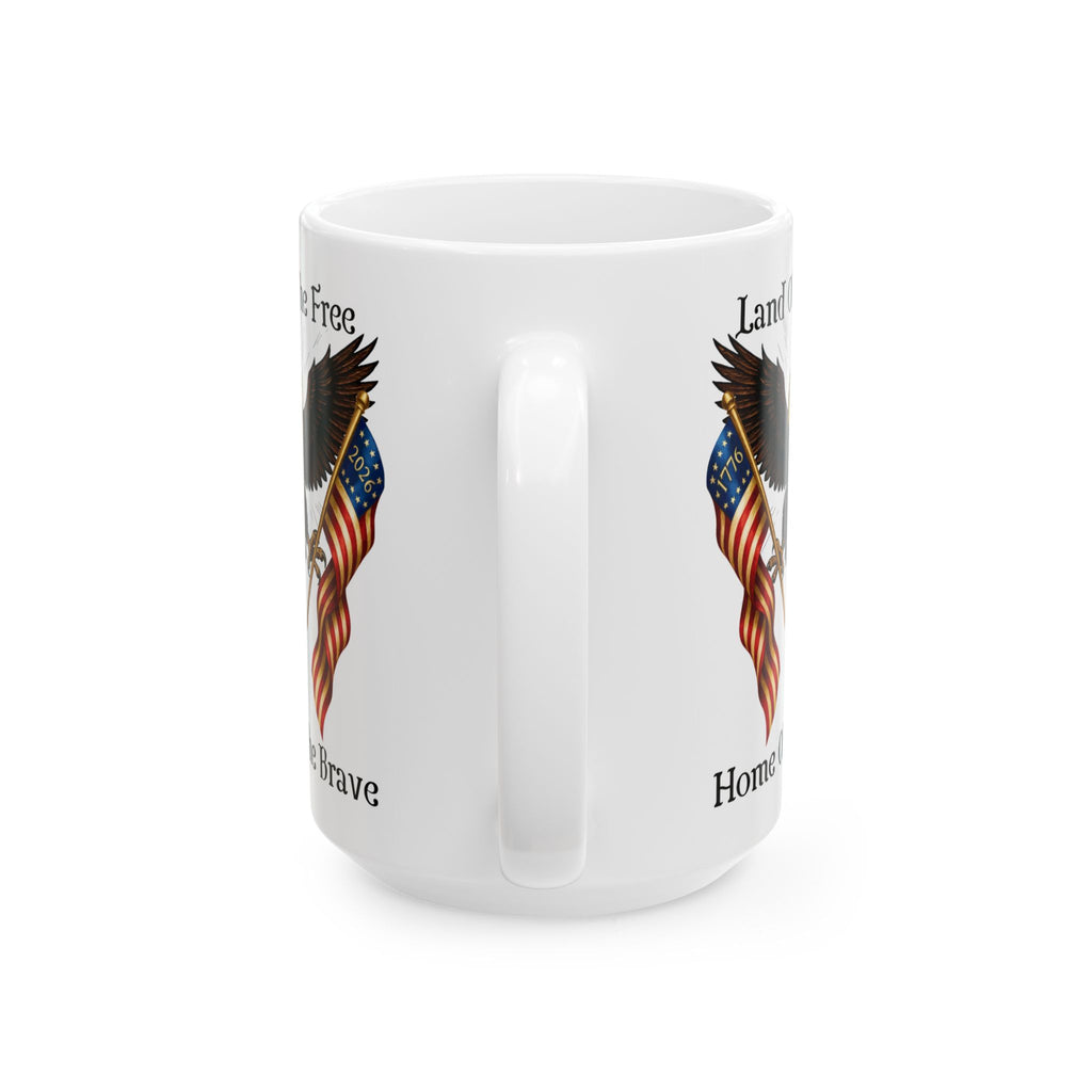 'Land of the Free, Home of the Brave' Ceramic Coffee Cup