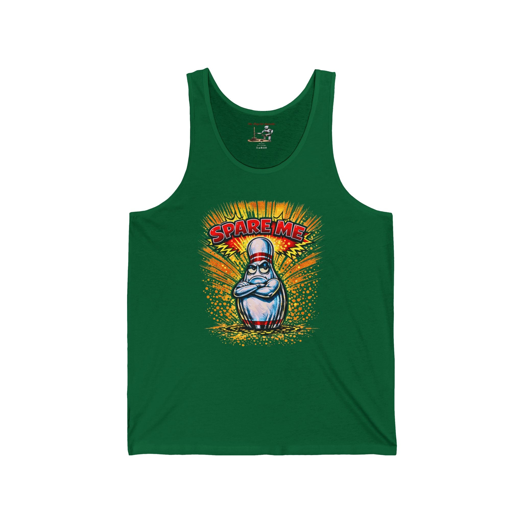 Supreme Bowling Pin Tank Top — Retro Cartoon "Spare Me" Graphic Tank