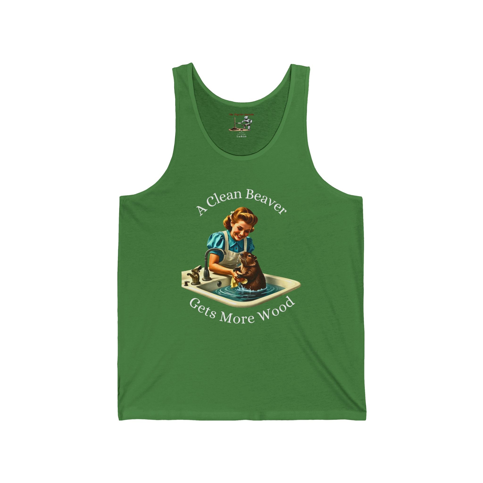 Tank Top — Retro 'A Clean Beaver Gets More Wood' Vintage Graphic Tank