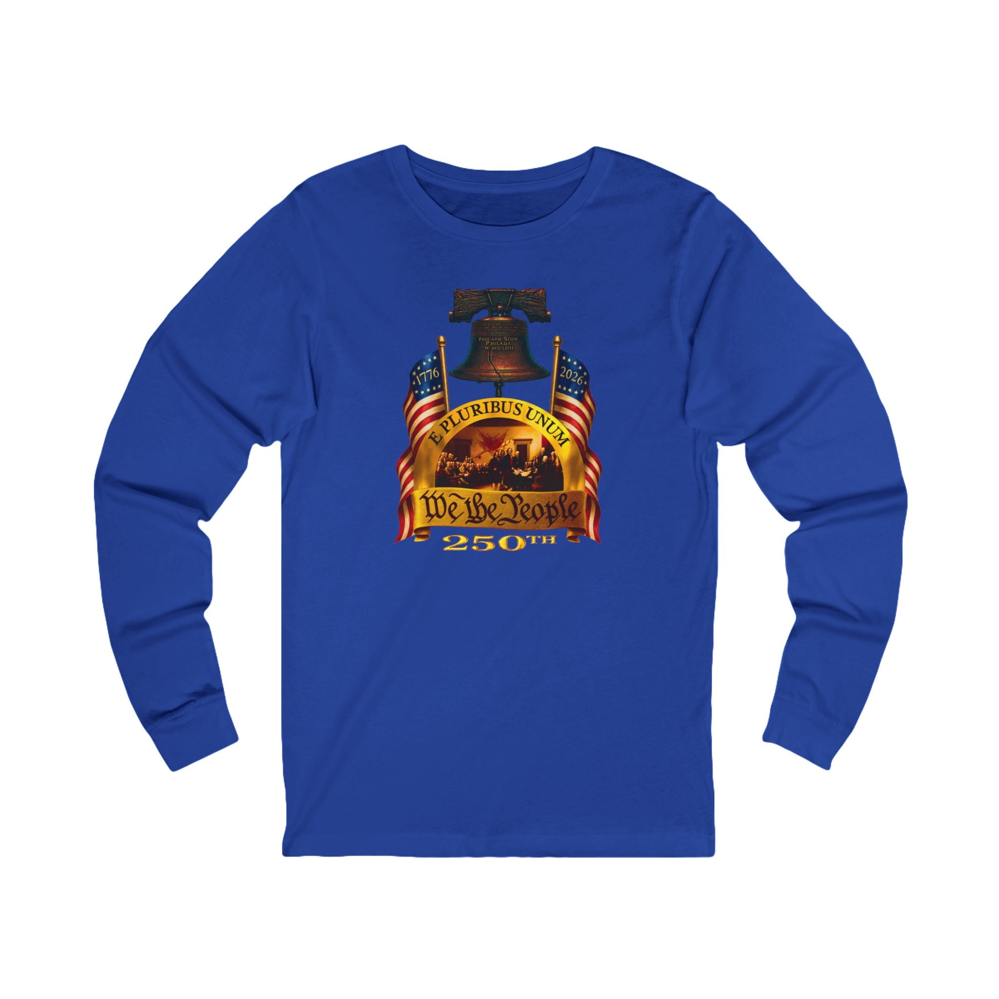 "We the People" Long Sleeve Tee – "We the People" Patriotic Flag & Liberty Bell Shirt
