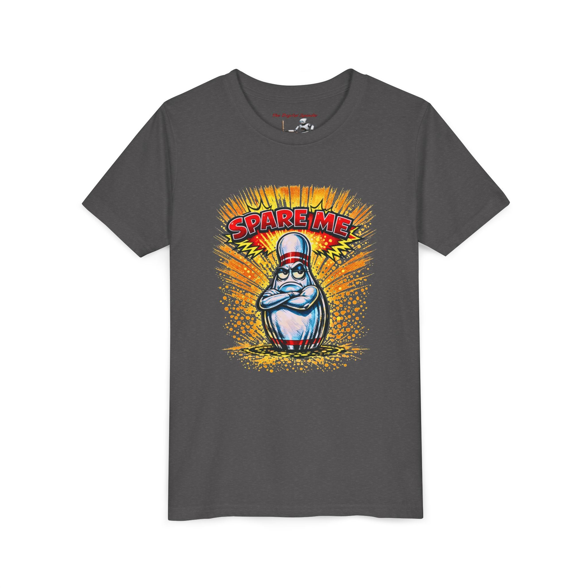 'Spare Me' Cartoon Bowling Pin Graphic Shirt