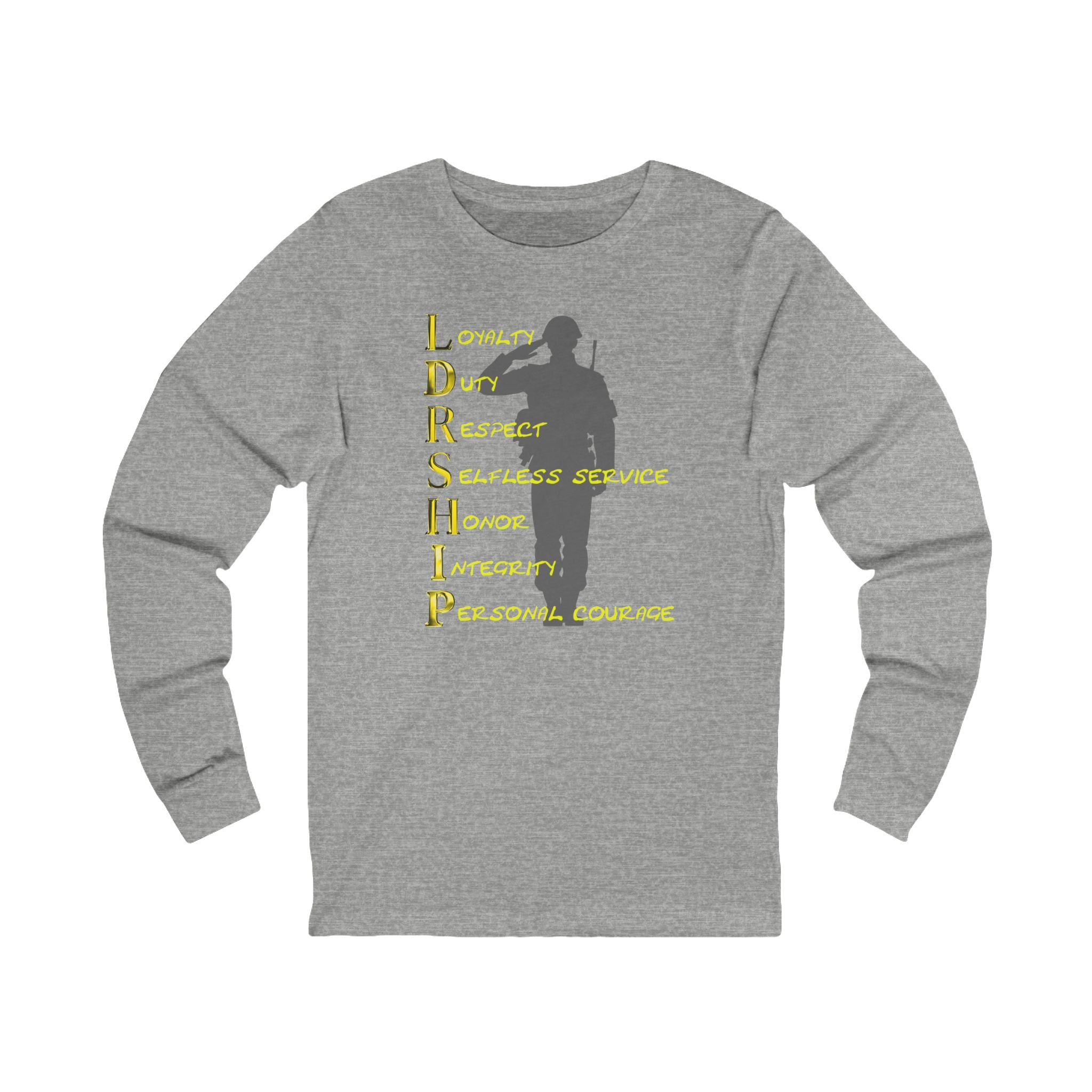 Leadership Salute Long Sleeve Tee — Military-Inspired Honor & Duty Shirt