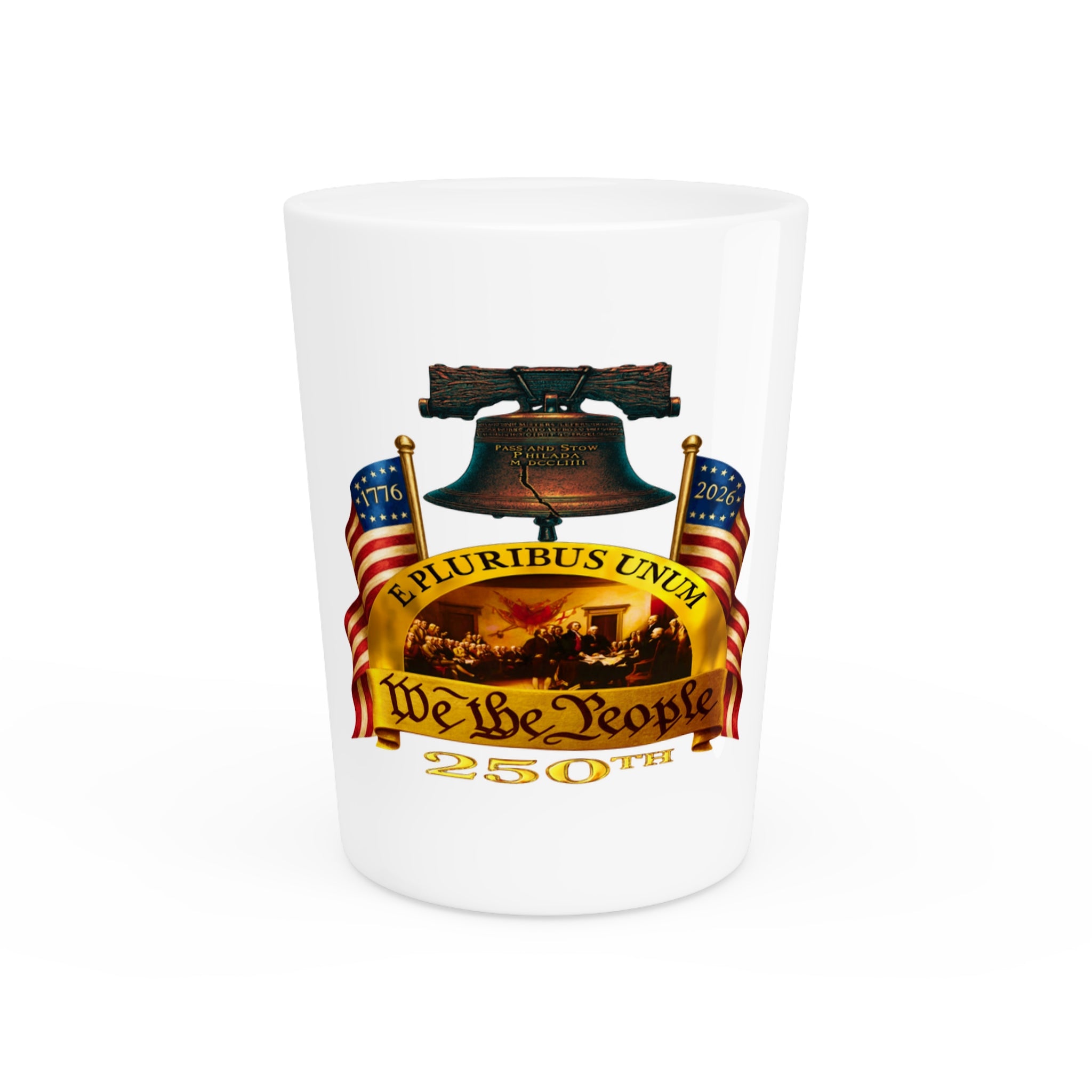 "We the People" 250th Anniversary Liberty Bell Shot Glass