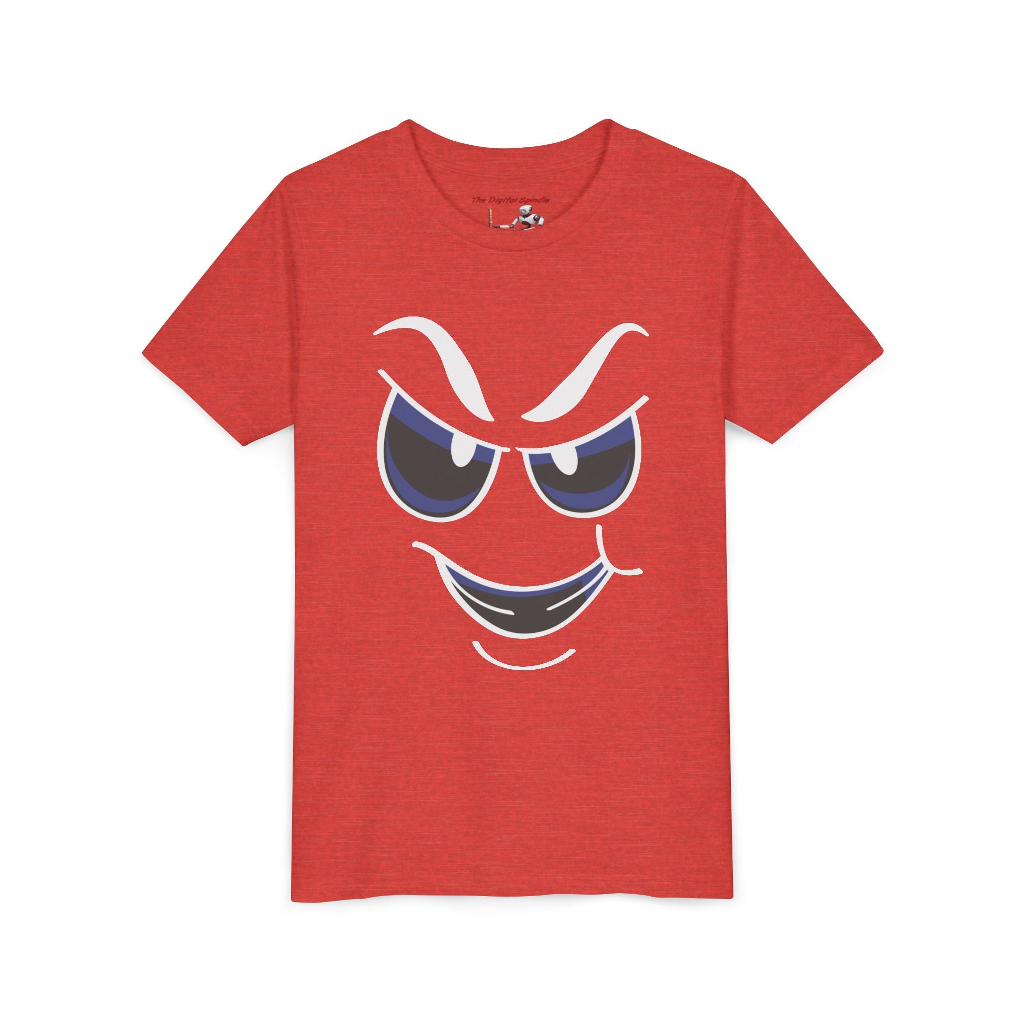Mischievous Grin Face Graphic Kids Shirt