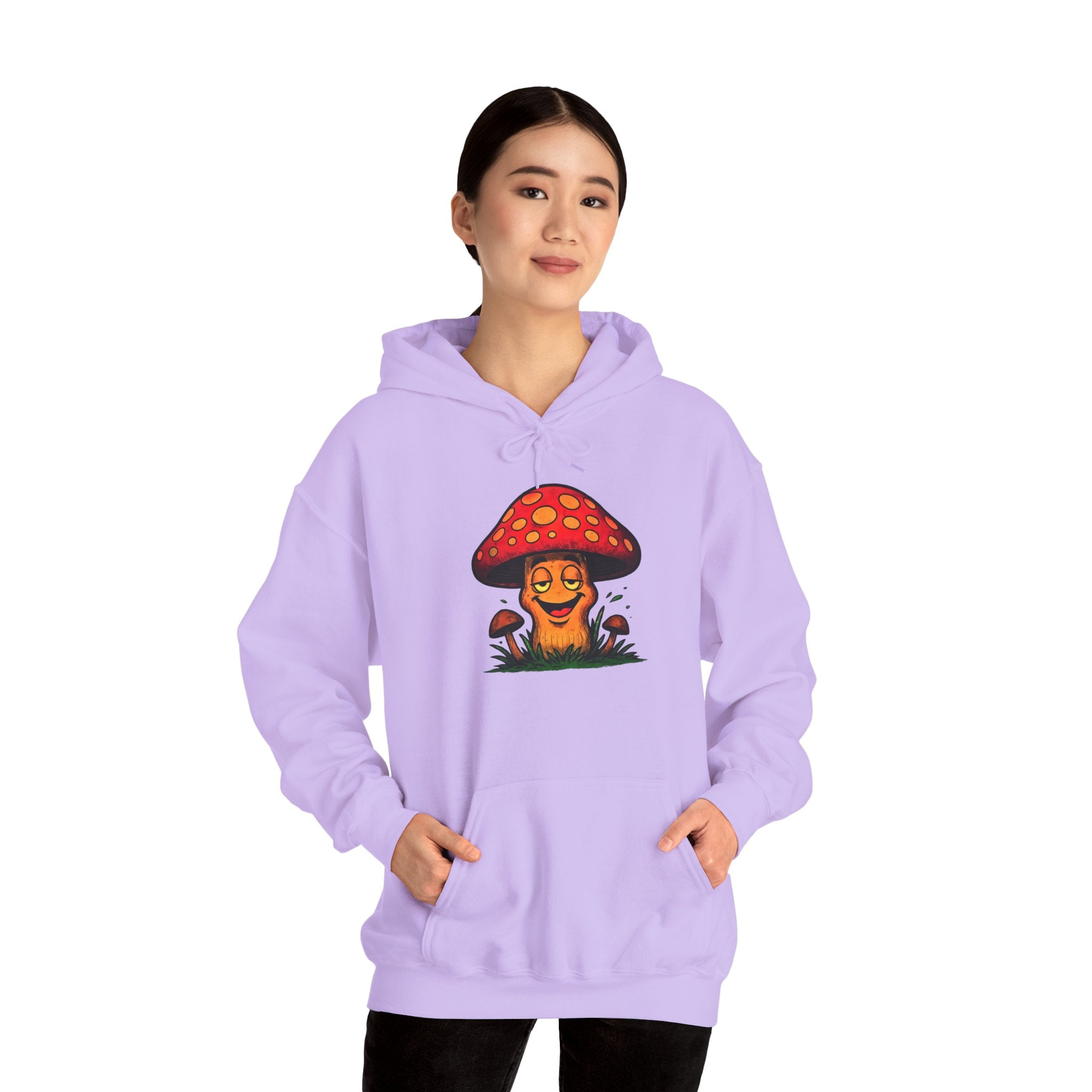 Mushroom Smile Hoodie — Cute Psychedelic Toadstool Graphic Sweatshirt