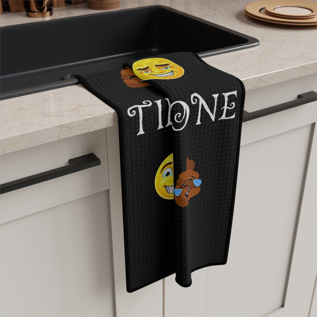 16'' × 25'' Funny Emoji Poop & Smile Microfiber Tea Towel