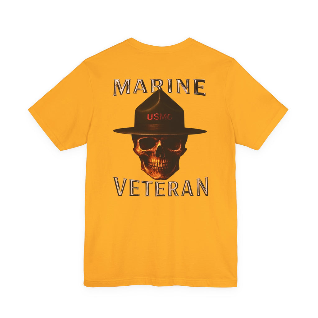 Marine Veteran T-Shirt — USMC Skull Drill Instructor Design