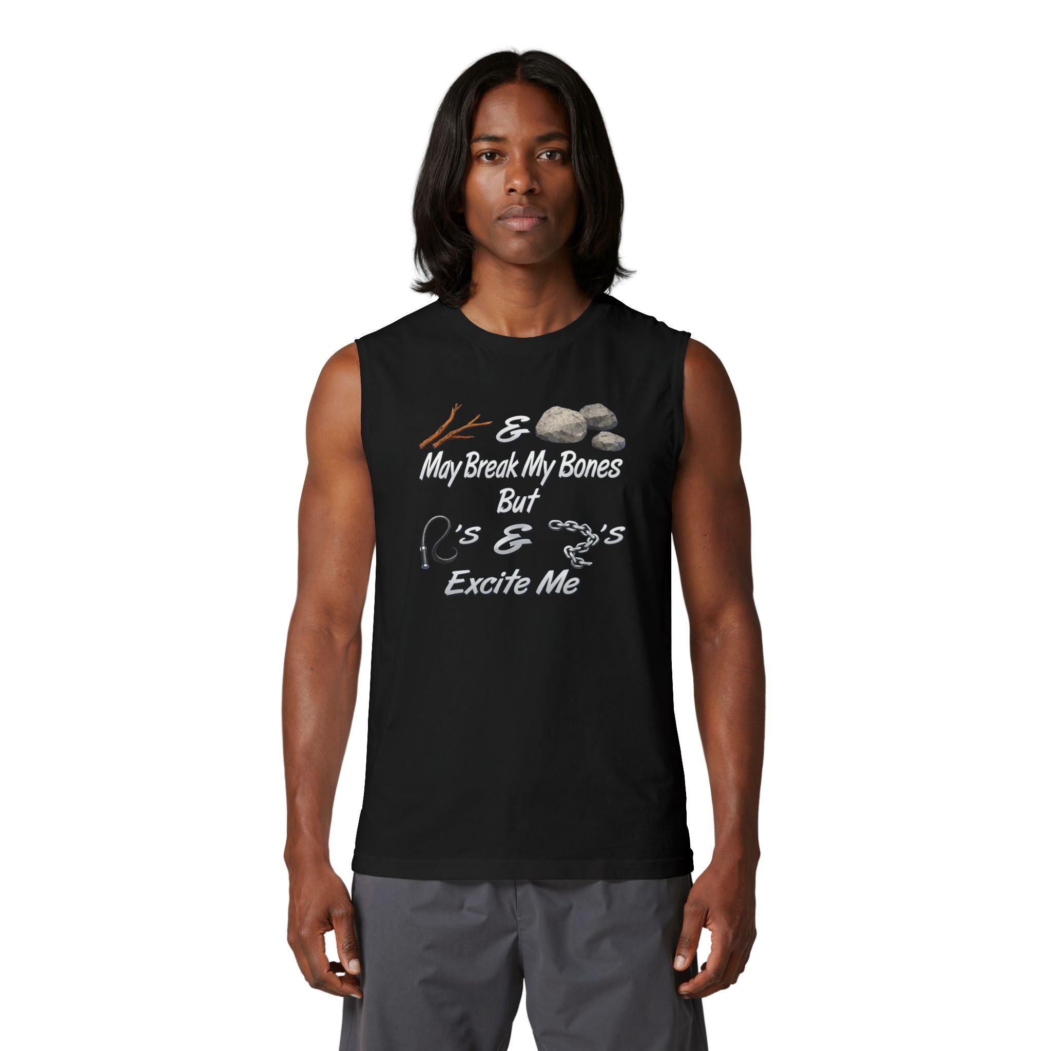 Muscle Tank — "Whips & Chains Excite Me" Adventure Tank Top