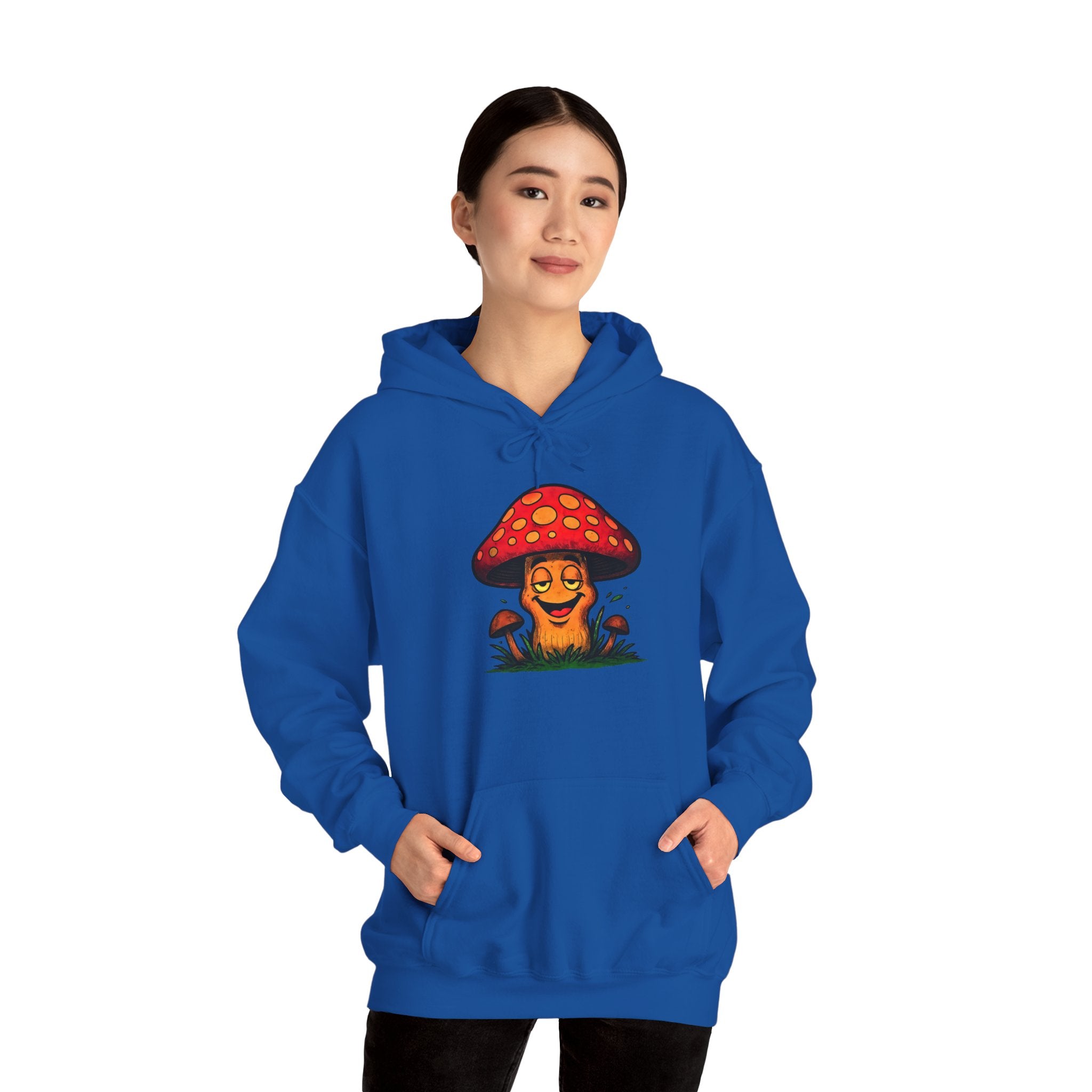 Mushroom Smile Hoodie — Cute Psychedelic Toadstool Graphic Sweatshirt