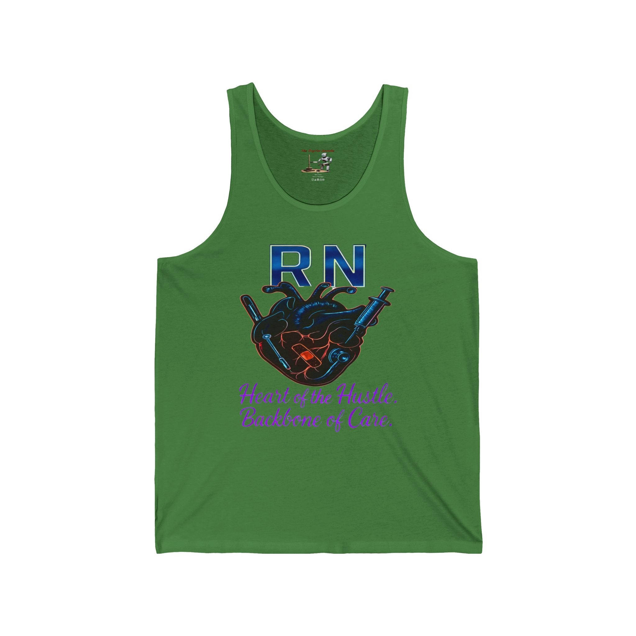 RN Heart Tank Top - "Heart of the Hustle, Backbone of Care" Nurse Tank