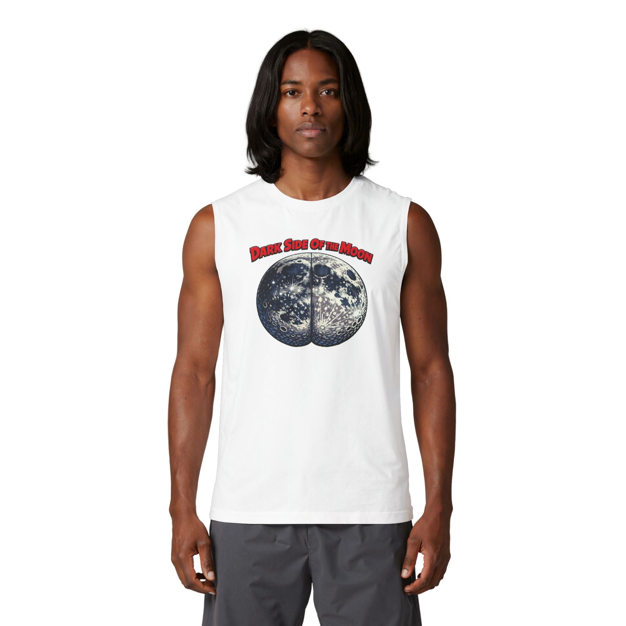 Dark Side of the Moon Muscle Tank — Vintage Moon Butt Graphic Tank Top
