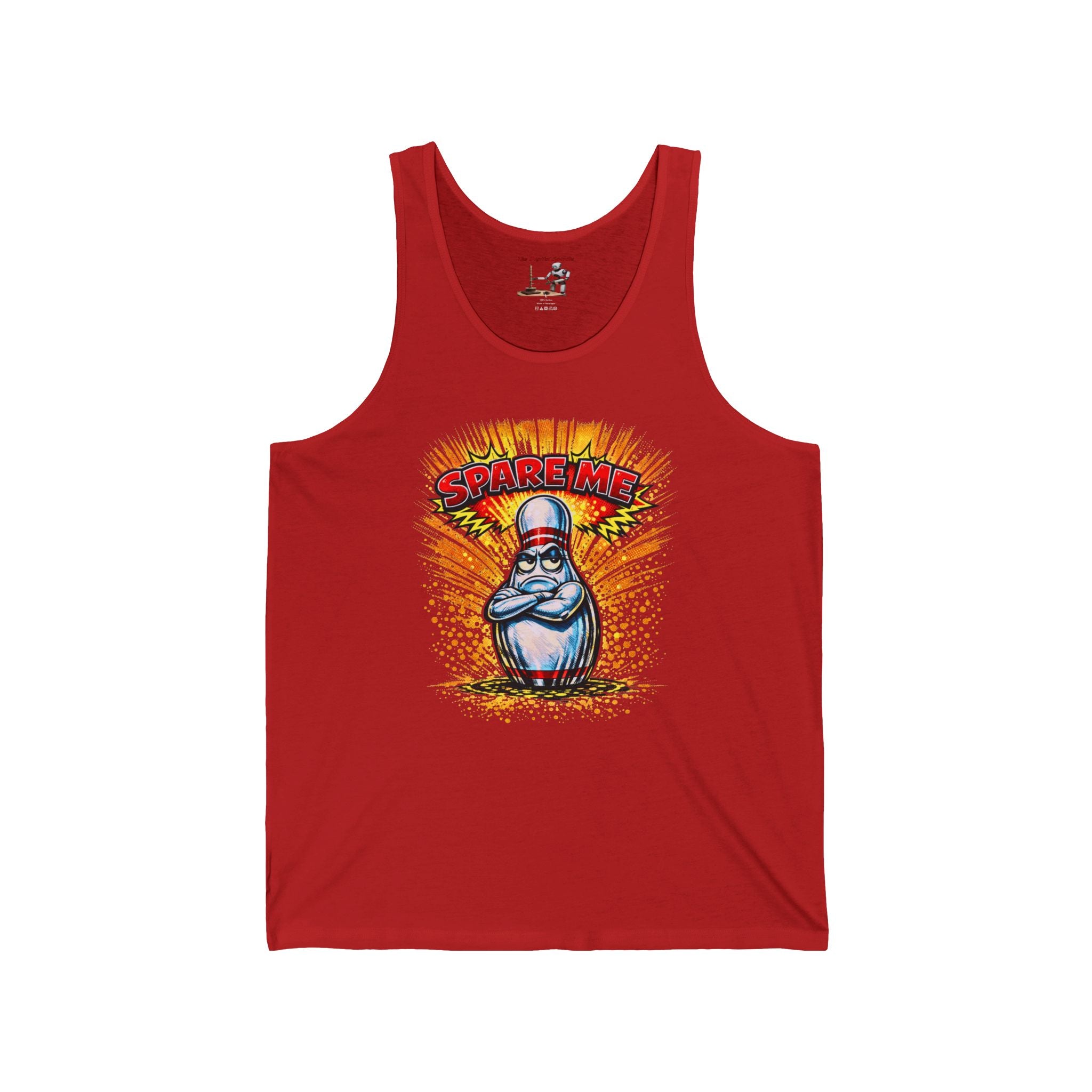Supreme Bowling Pin Tank Top — Retro Cartoon "Spare Me" Graphic Tank