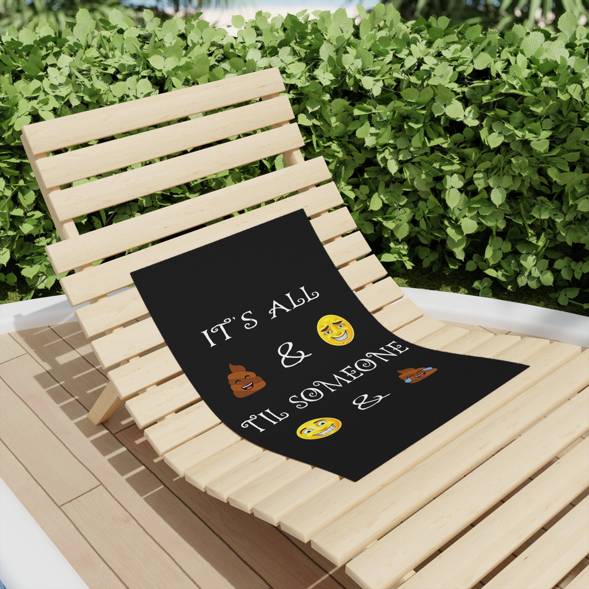 Funny Emoji Poop Laugh Beach Towel