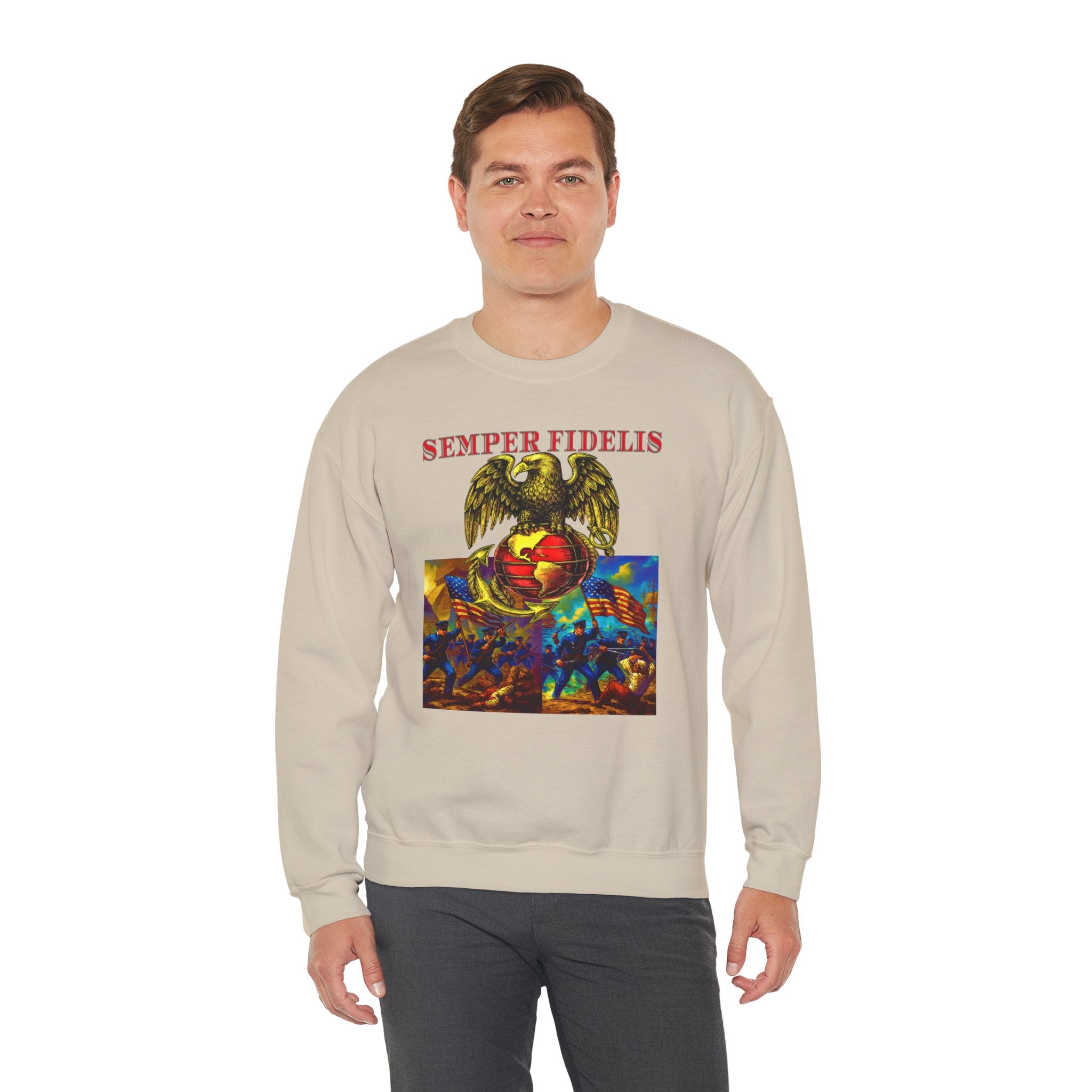 Semper Fidelis Eagle Crewneck Sweatshirt – USMC Marine Corps Graphic Pullover