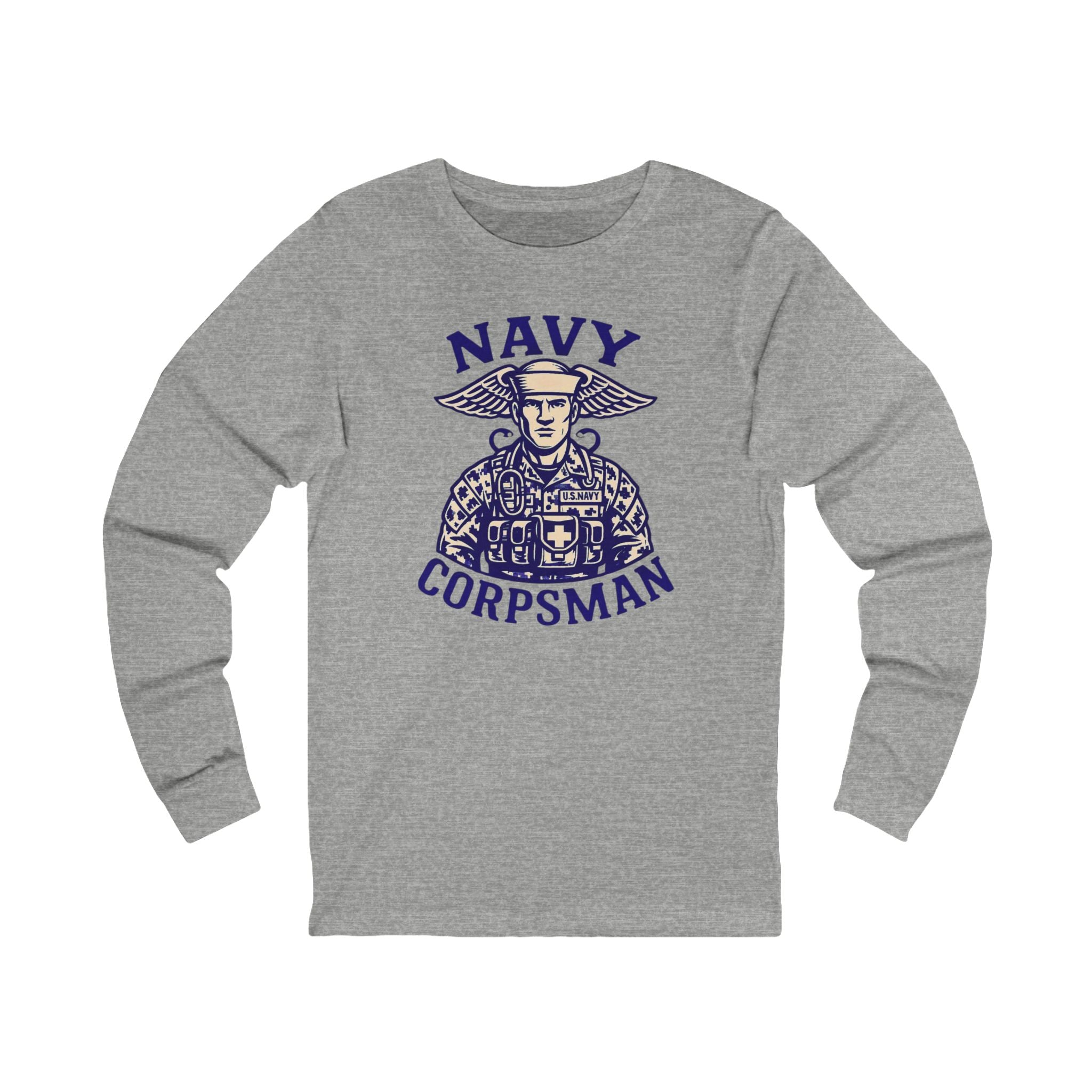 Navy Corpsman Long Sleeve Tee — Vintage Military Medic Graphic