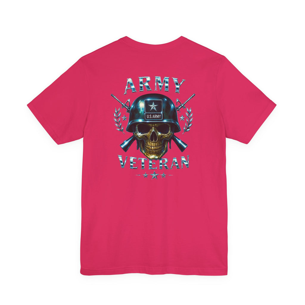 Army Veteran T-Shirt — Skull Helmet & Wings Military Tribute Tee