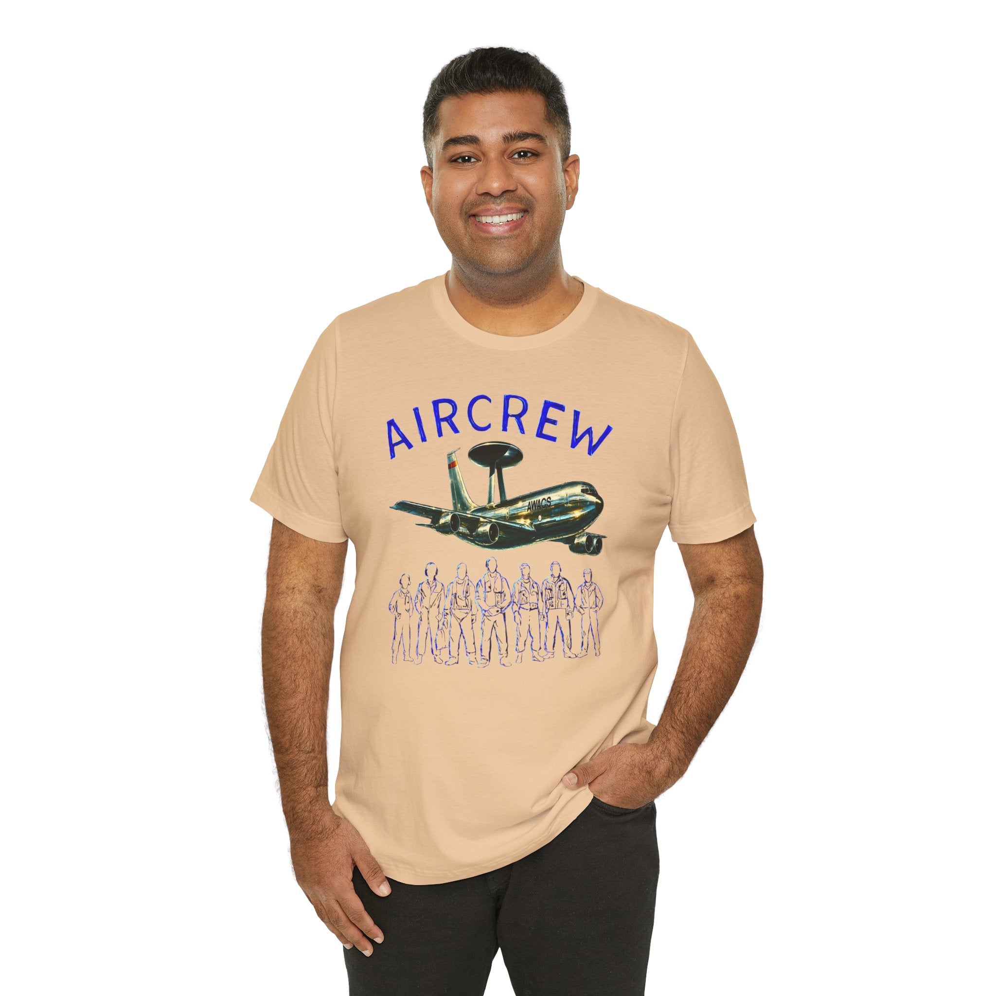 Aircrew T-Shirt — Military AWACS Plane & Crew Graphic Tee