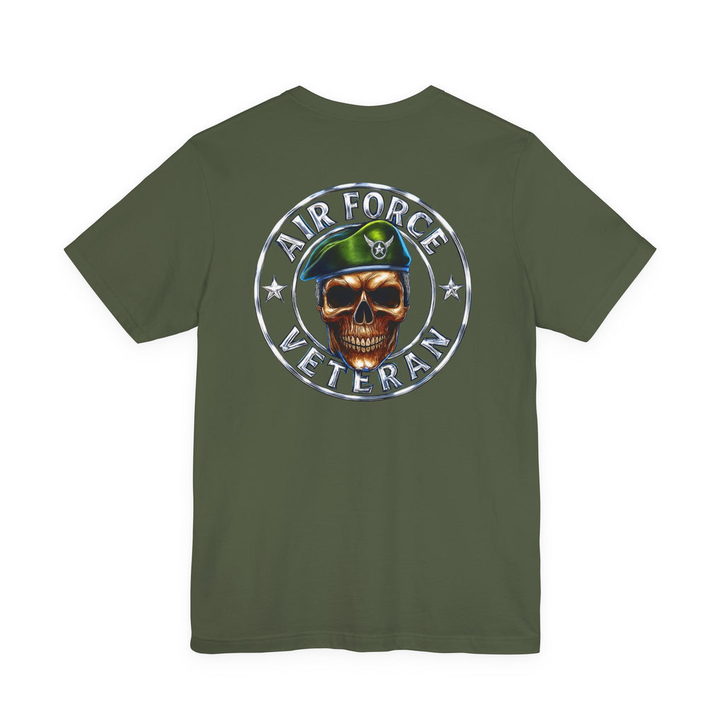 Air Force Veteran Skull Tee – Military Tribute Short Sleeve Shirt