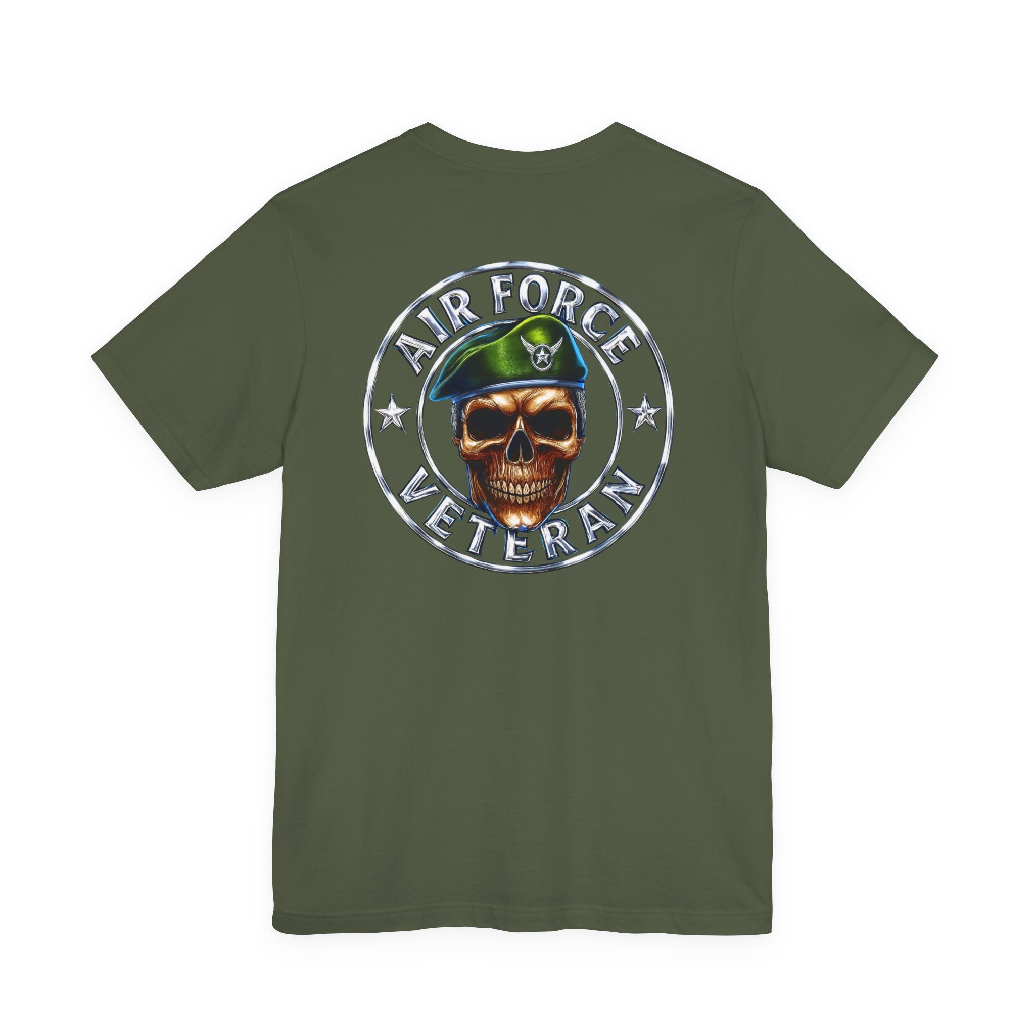 Air Force Veteran Skull Tee – Military Tribute Short Sleeve Shirt