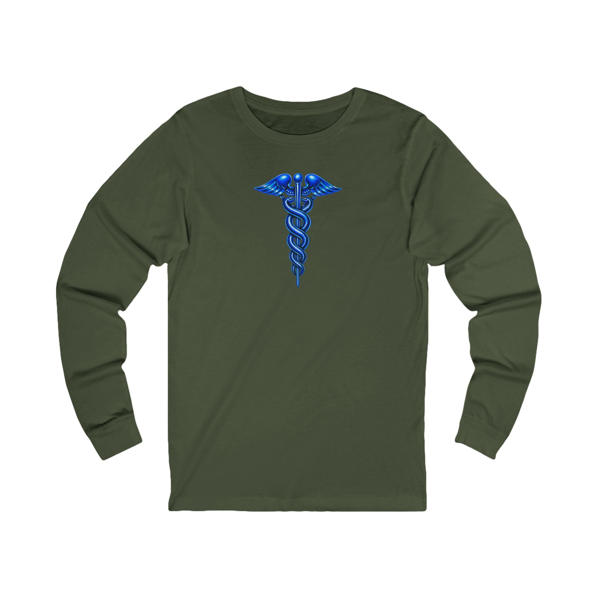 Healthcare Spine Front & Back Long Sleeve Tee — Medical Professional Shirt
