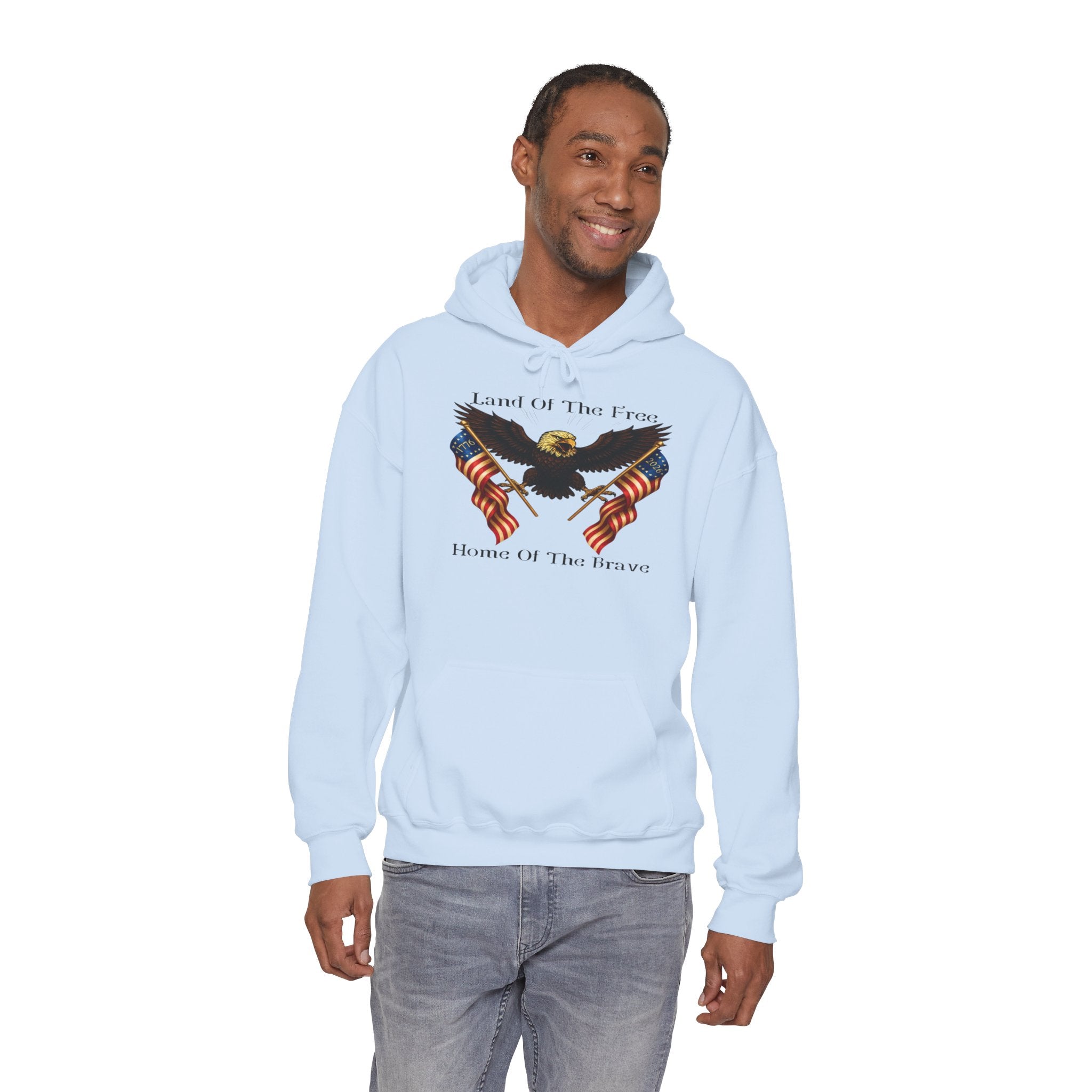 Land of the Free Hoodie – "Land of the Free, Home of the Brave" Patriotic Sweatshirt